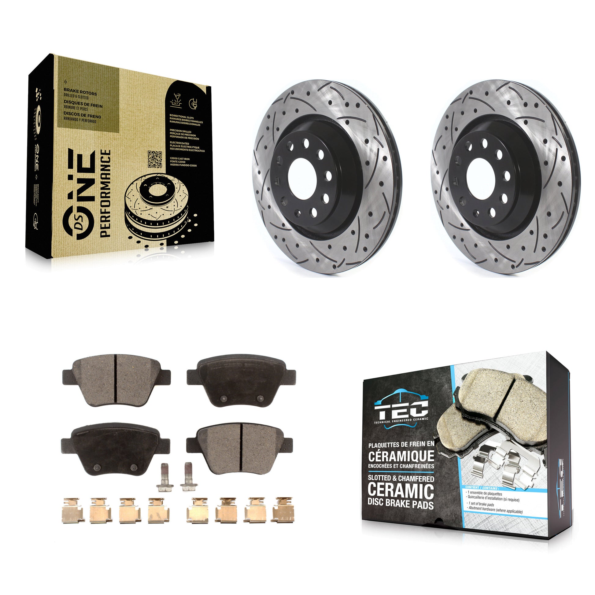 Transit Auto KDT-100701 Disc Brake Kit for 2011-2013 Volkswagen GTI, Audi A3 Quattro - Rear