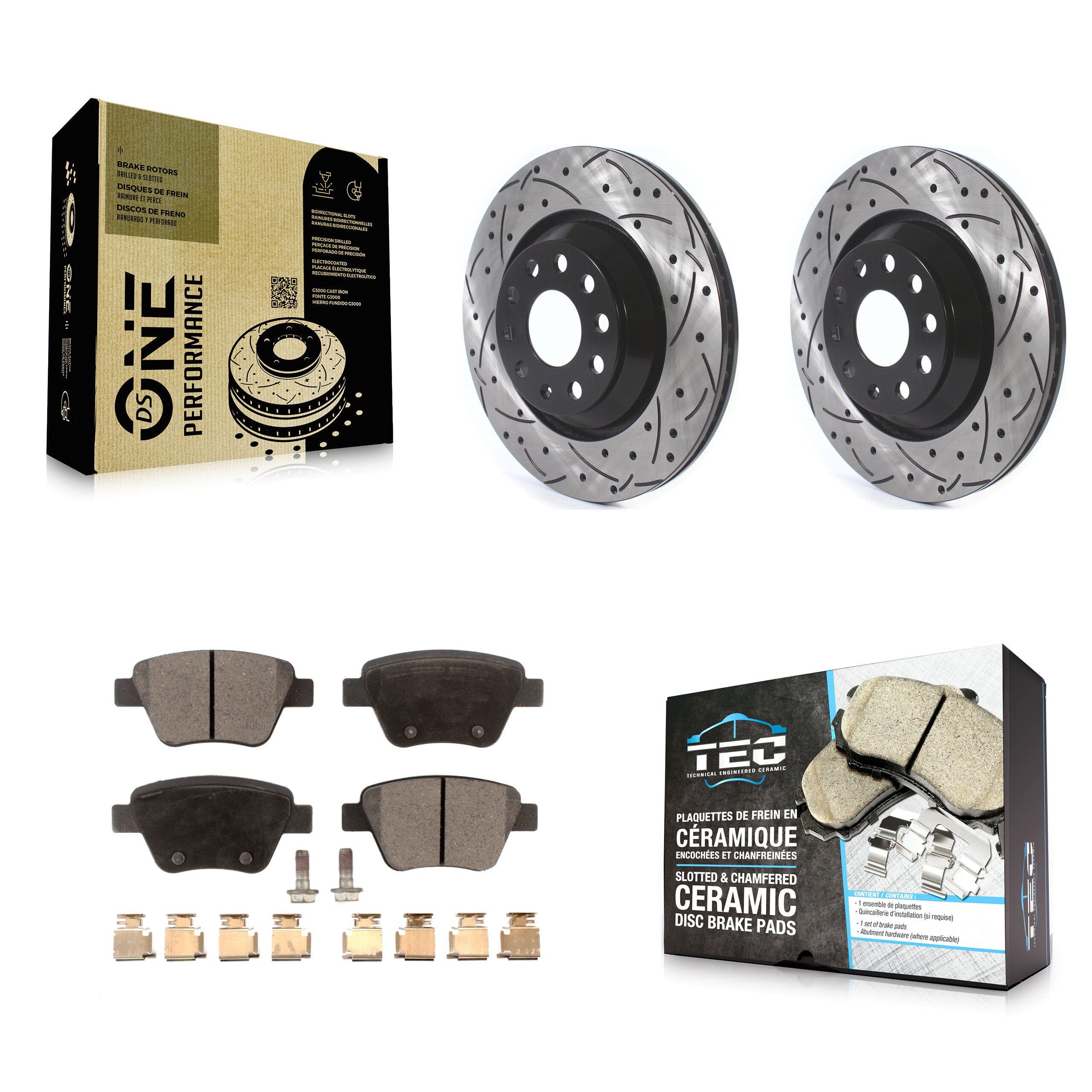 Transit Auto KDT-100701 Disc Brake Kit for 2011-2013 Volkswagen GTI, Audi A3 Quattro - Rear