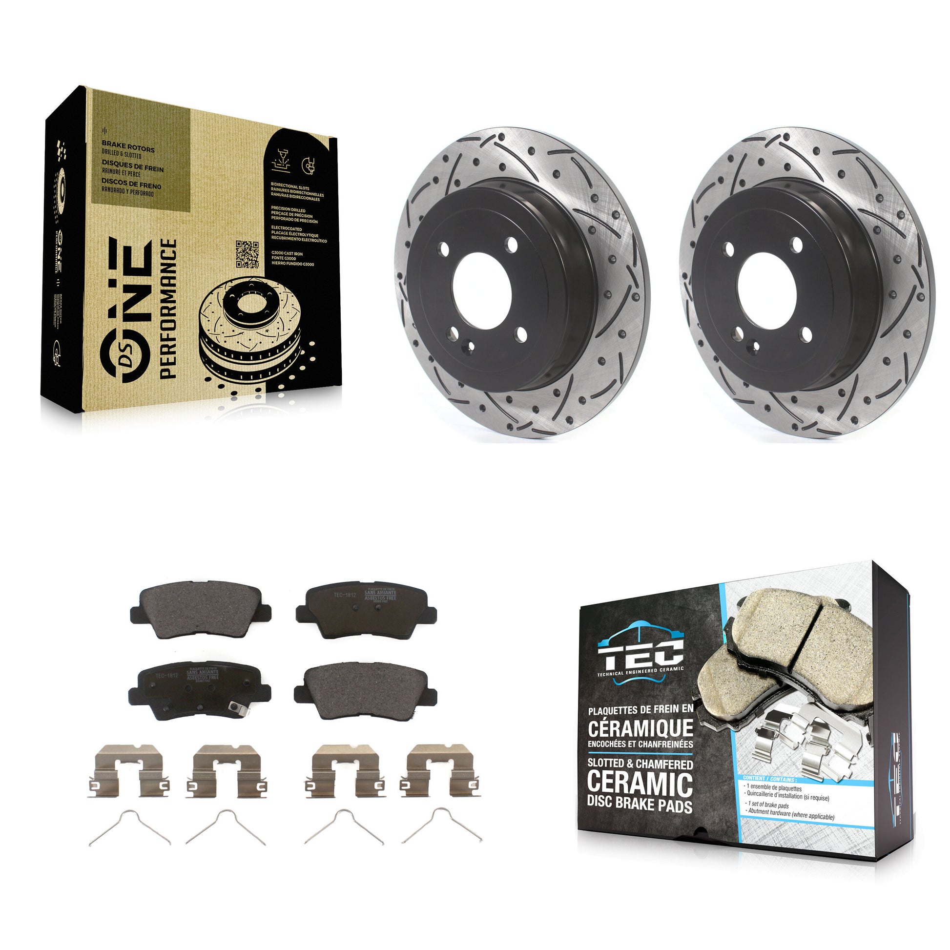Transit Auto KDT-100706 Disc Brake Kit for 2018-2023 Kia Rio, Hyundai Accent - Rear