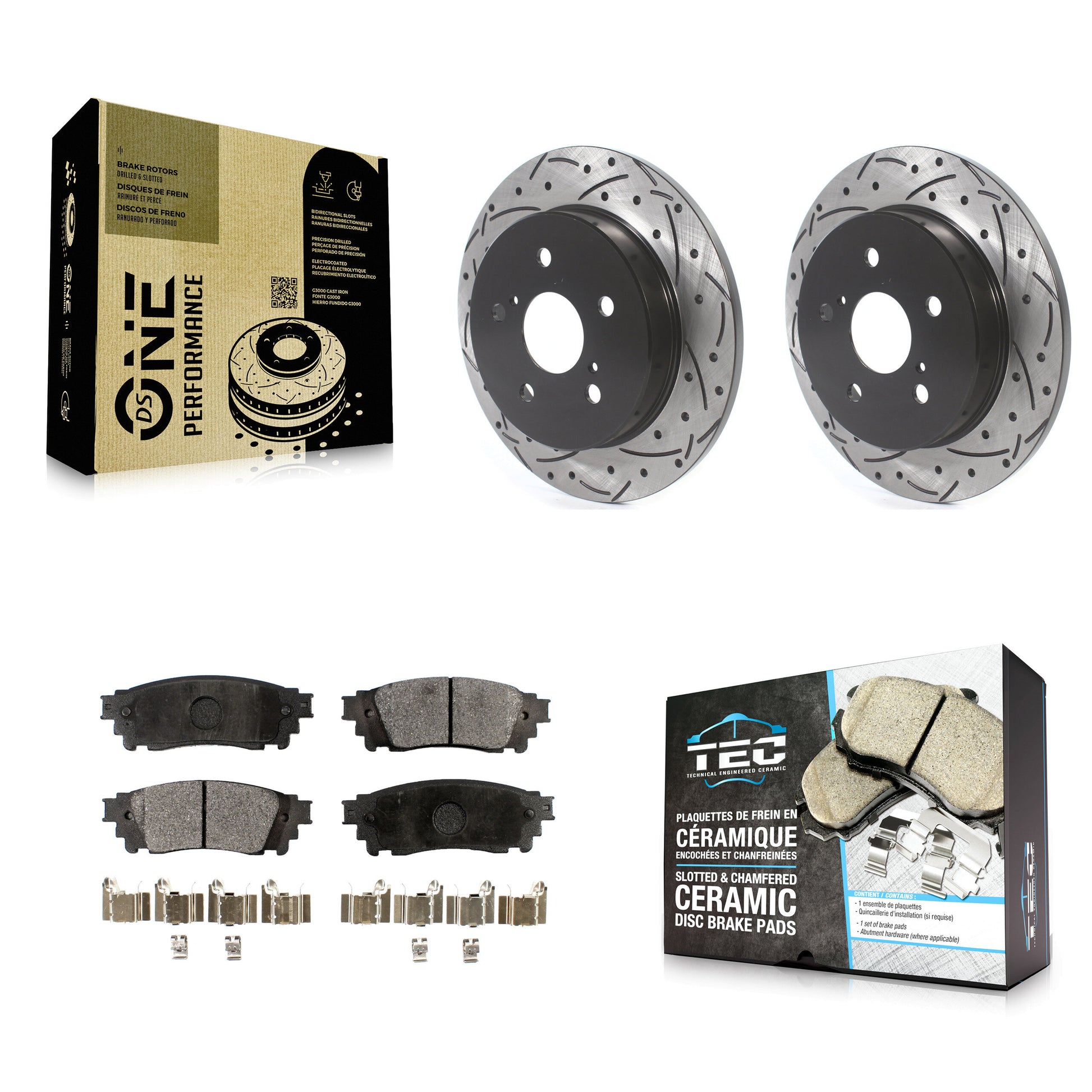 Transit Auto KDT-100707 Disc Brake Kit for 2015-2024 Toyota Camry, Toyota Prius and More - Rear