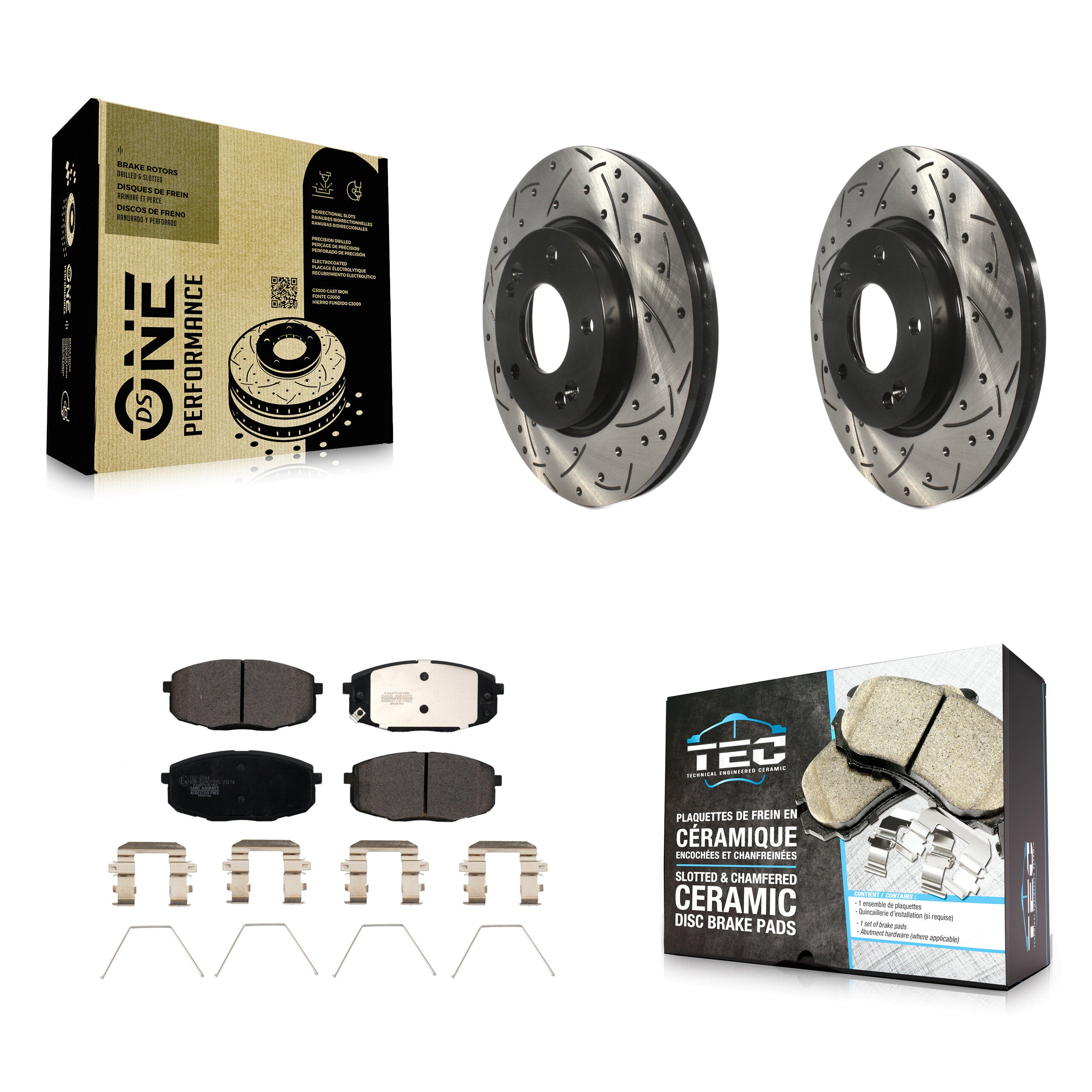 Transit Auto KDT-100726 Disc Brake Kit for 2014-2025 Hyundai Kona, Kia Seltos and More - Front