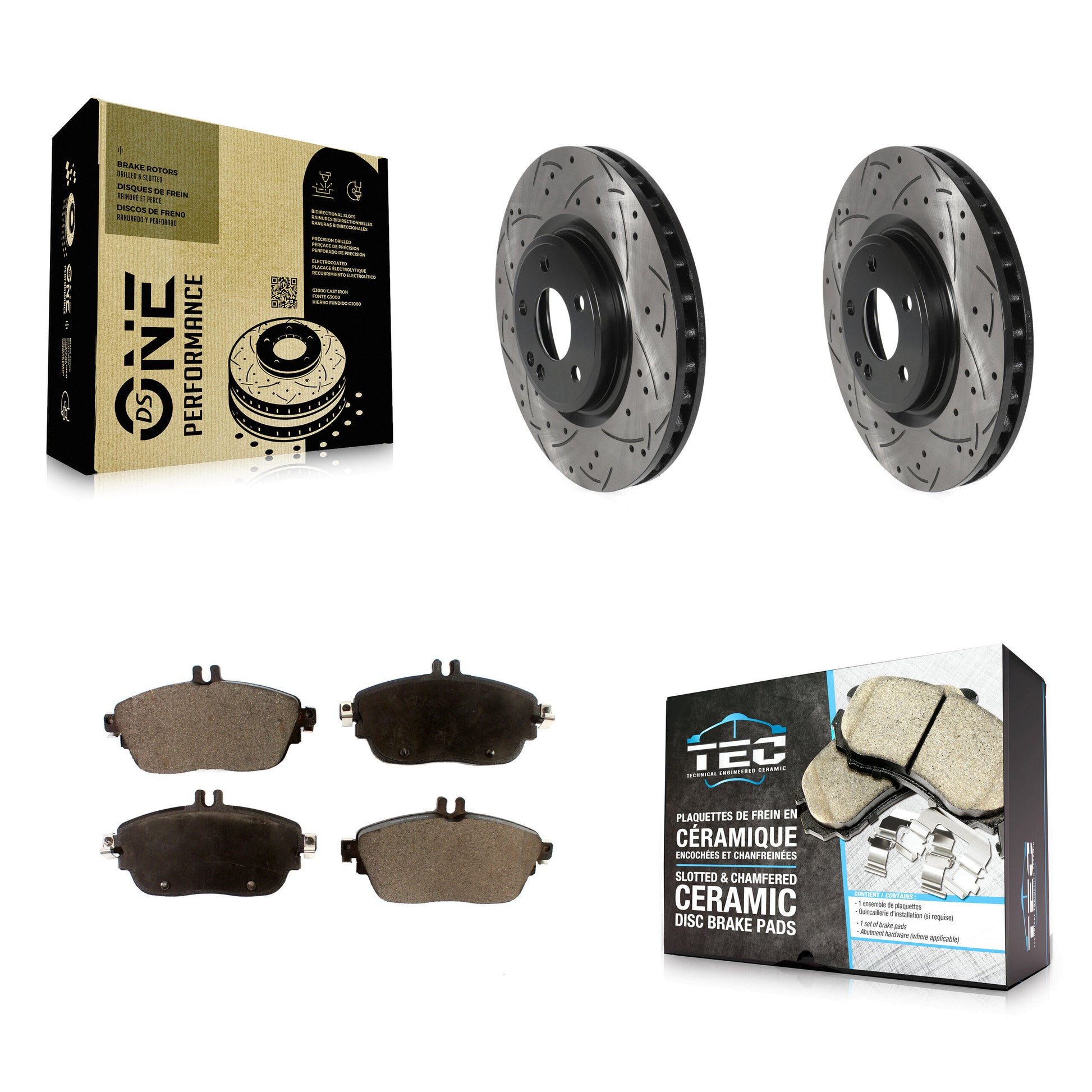 Transit Auto KDT-100729 Disc Brake Kit for 2013-2020 INFINITI QX30, Mercedes-Benz GLA250 and More - Front