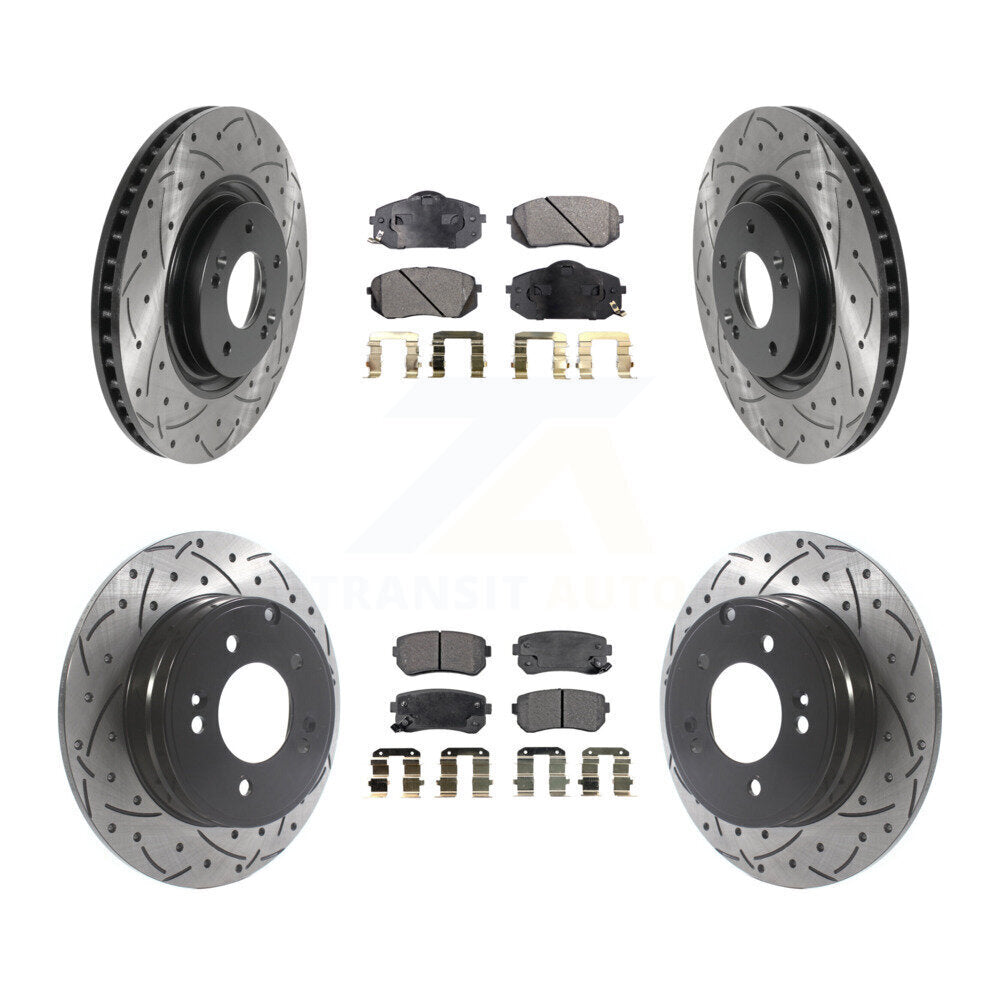 Transit Auto KDT-100870 Disc Brake Kit for 2014-2017 Hyundai Tucson, Kia Cadenza - Front and Rear