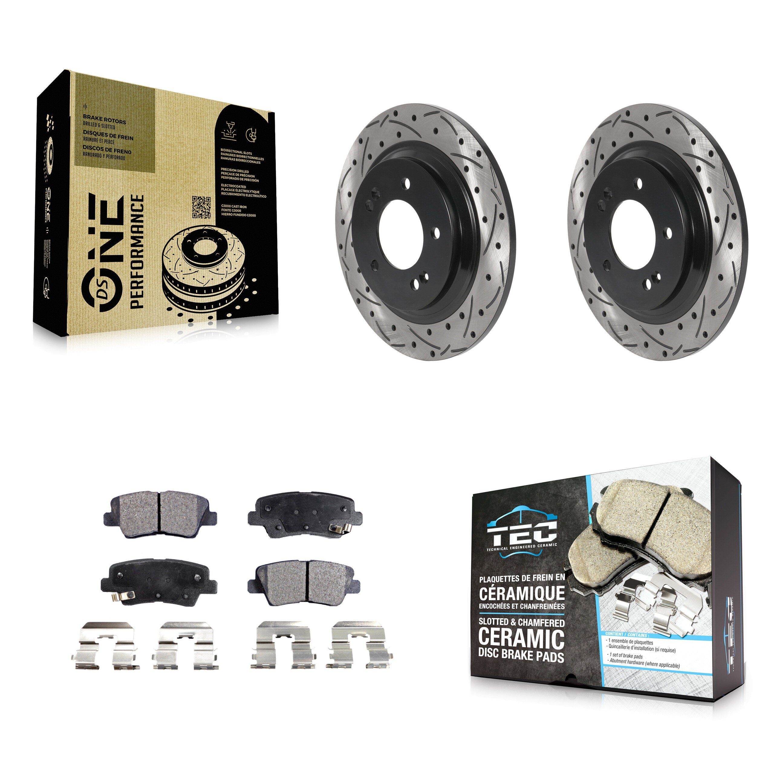 Transit Auto KDT-100949 Disc Brake Kit for 2013-2016 Kia Optima, Kia Soul EV and More - Rear