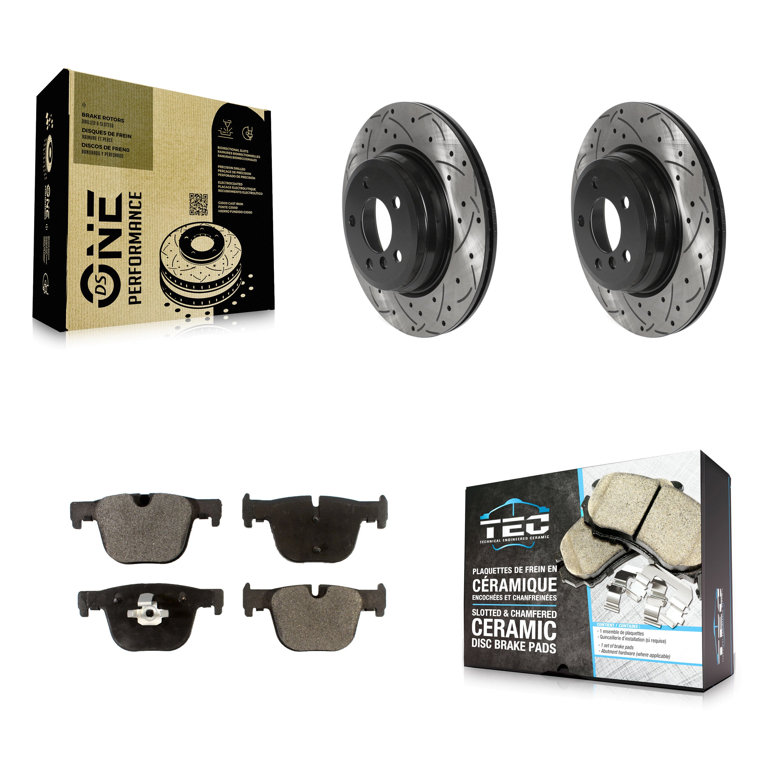 Transit Auto KDT-100953 Disc Brake Kit for 2012-2020 BMW 330i, BMW 330i GT xDrive and More - Rear