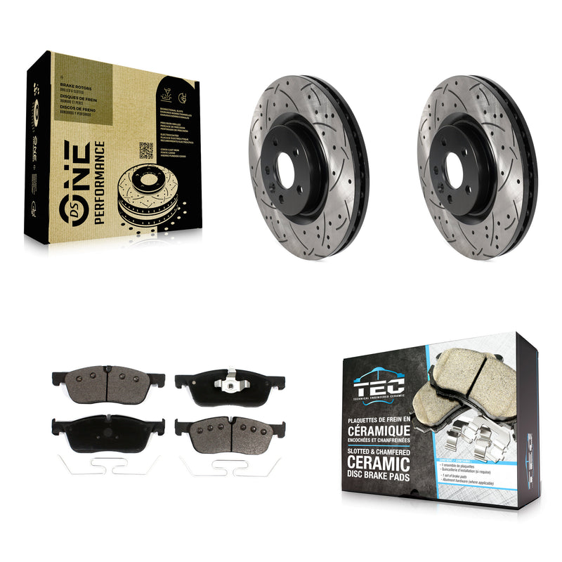 Transit Auto KDT-100989 Disc Brake Kit for 2015-2019 Jaguar E-Pace, Land Rover Discovery Sport, Land Rover Range Rover Evoque - Front