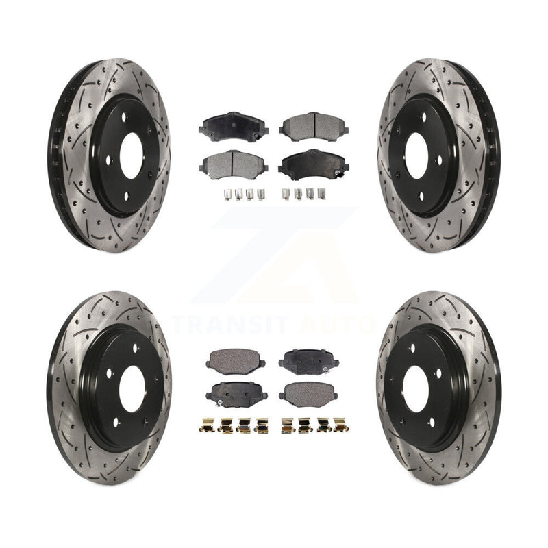 Transit Auto KDT-101012 Disc Brake Kit for 2012-2016 Chrysler Town & Country, Dodge Grand Caravan and More - Front and Rear