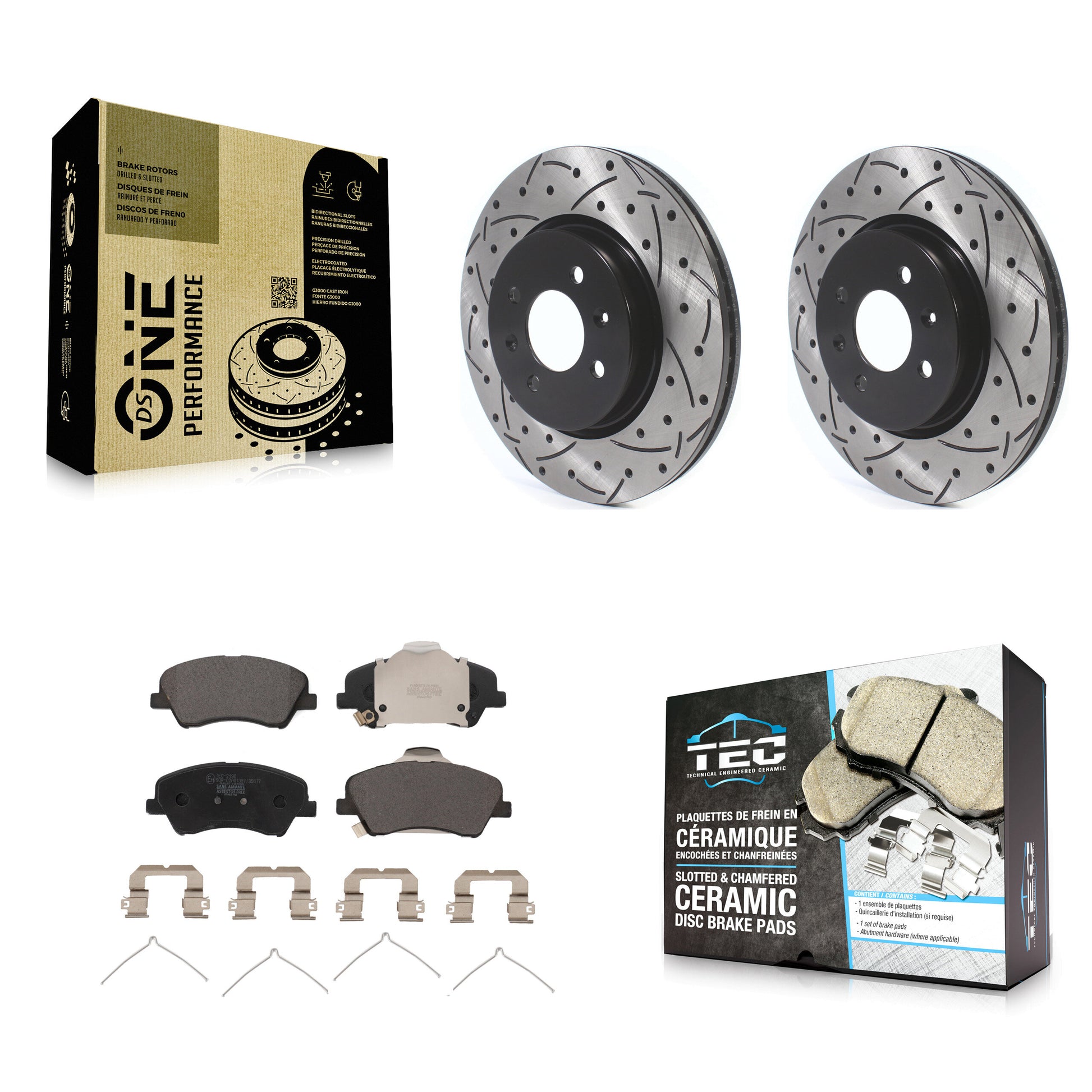 Transit Auto KDT-101022 Disc Brake Kit for 2018-2023 Kia Rio, Hyundai Accent - Front
