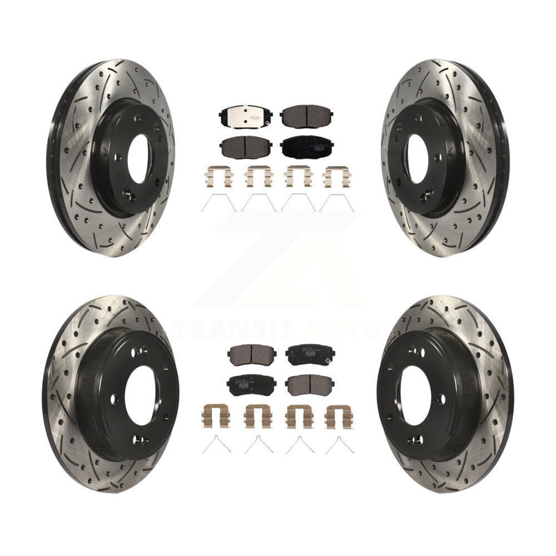 Transit Auto KDT-101060 Disc Brake Kit for 2018-2023 Hyundai Kona, Kia Seltos - Front and Rear