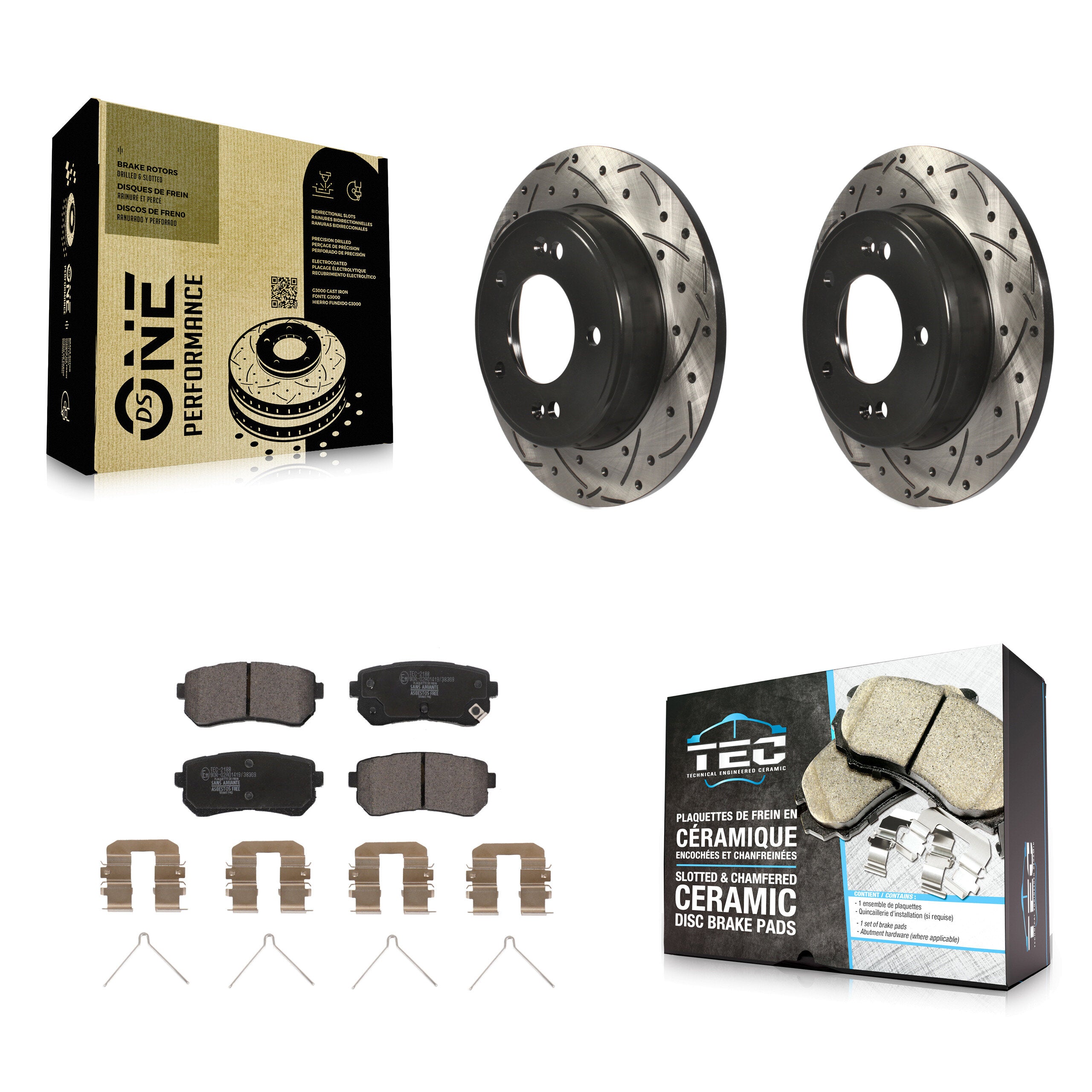 Transit Auto KDT-101068 Disc Brake Kit for 2018-2023 Hyundai Kona, Kia Seltos - Rear