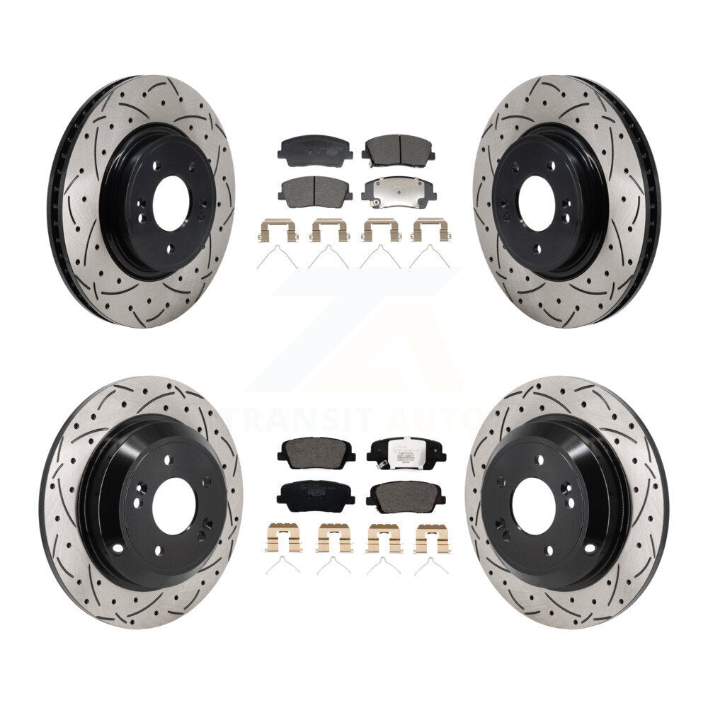 Transit Auto KDT-101340 Disc Brake Kit for 2018-2023 Genesis G70, Kia Stinger - Front and Rear