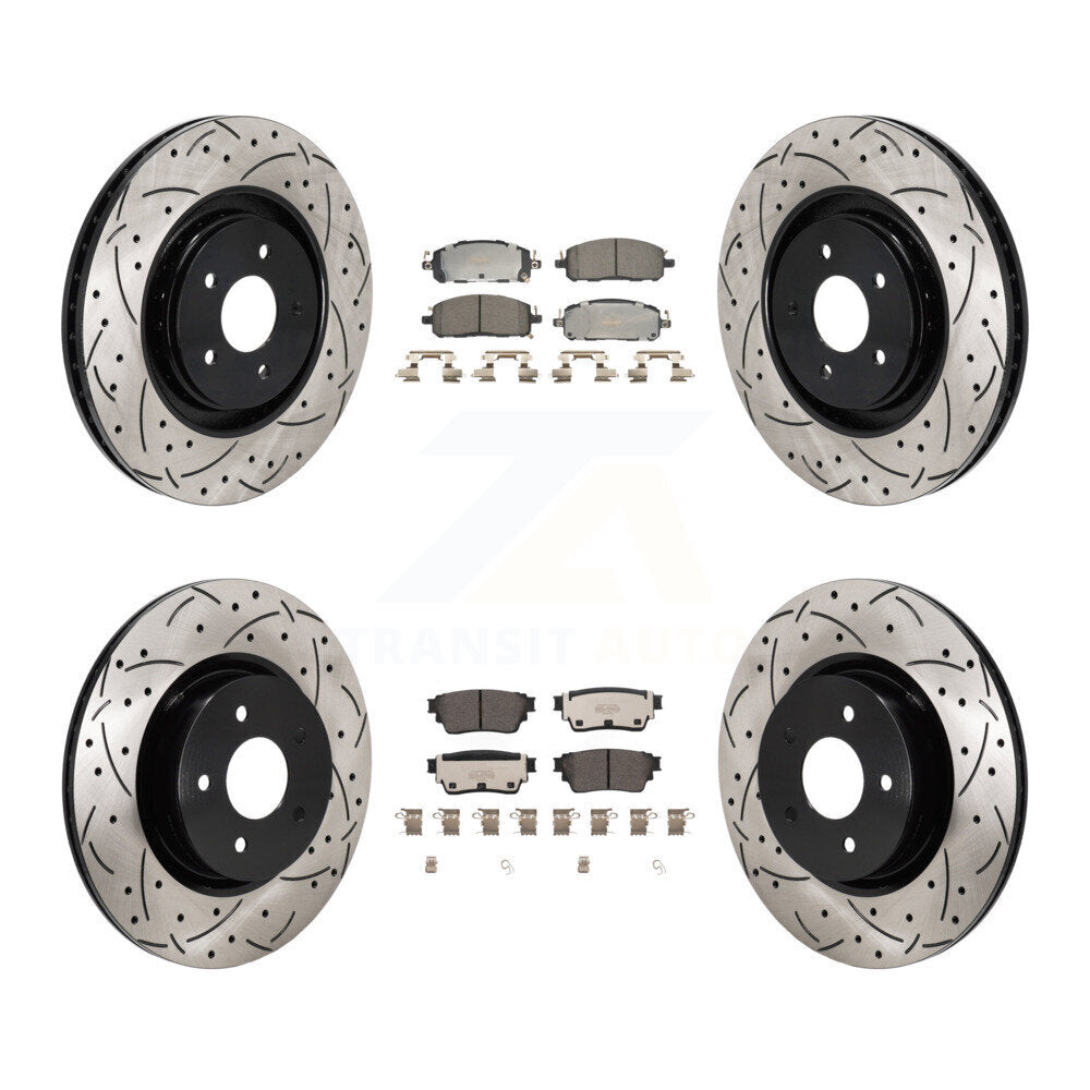 Transit Auto KDT-101372 Disc Brake Kit for 2022-2023 INFINITI QX60, Mitsubishi Outlander, Nissan Pathfinder - Front and Rear