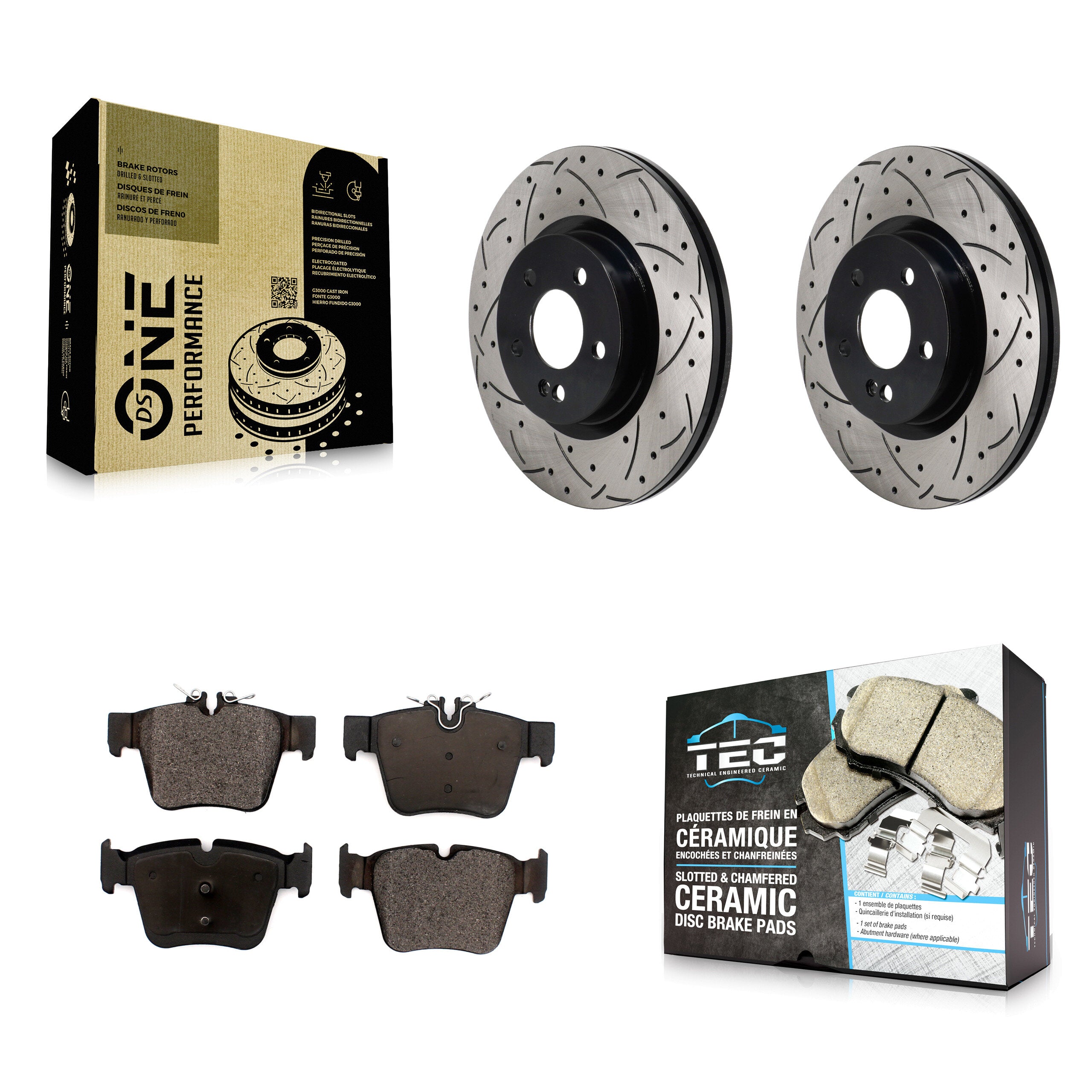 Transit Auto KDT-101418 Disc Brake Kit for 2016-2023 Mercedes-Benz C43 AMG, Mercedes-Benz GLC350e and More - Rear