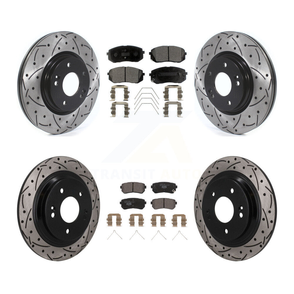 Transit Auto KDT-101888 Disc Brake Kit for 2018-2024 Hyundai Kona, Kia Seltos - Front and Rear