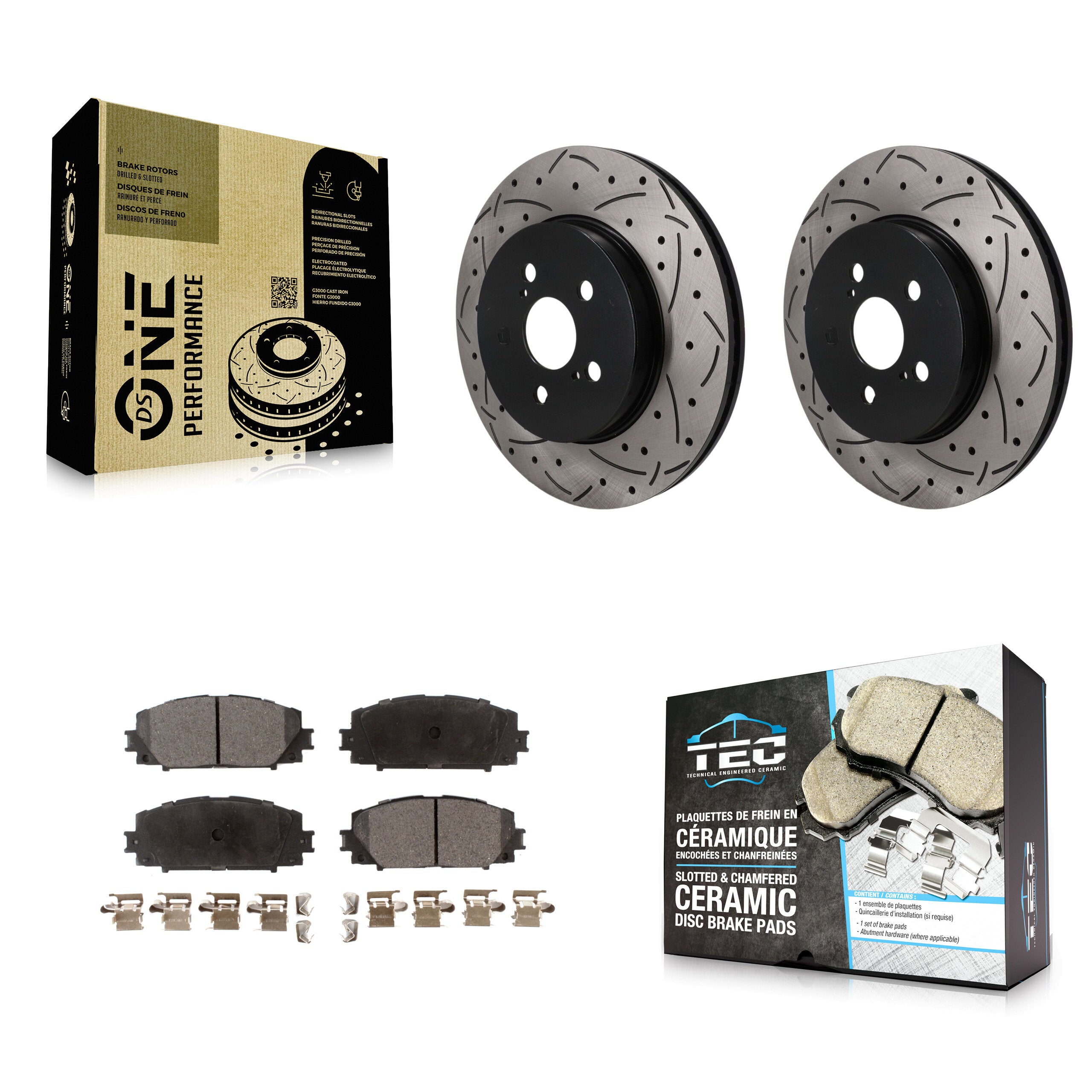 Transit Auto KDT-101972 Disc Brake Kit for 2019-2023 Toyota Corolla, Toyota Prius Prime - Front