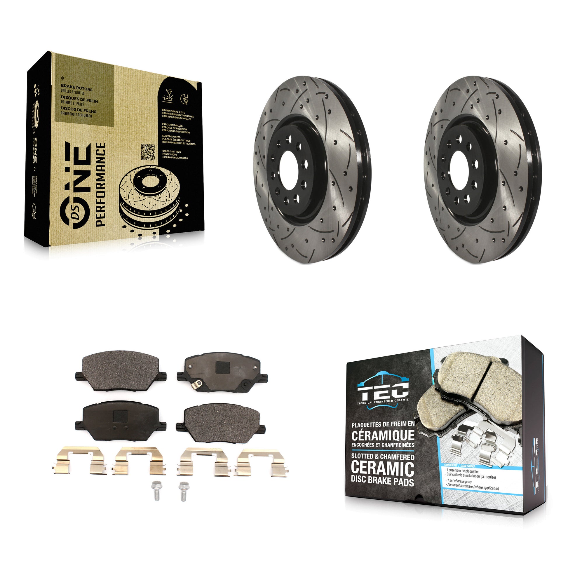 Transit Auto KDT-101974 Disc Brake Kit for 2023 Dodge Hornet, Jeep Compass - Front
