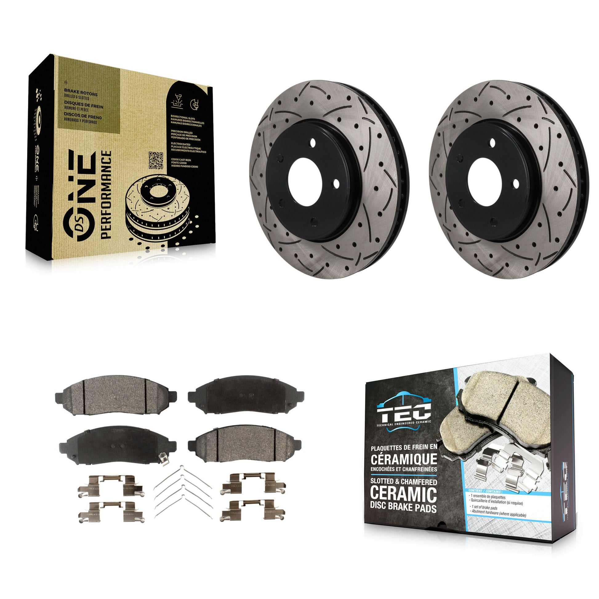Transit Auto KDT-102003 Disc Brake Kit for 2011-2021 Nissan NV200, Chevrolet City Express, Nissan LEAF - Front