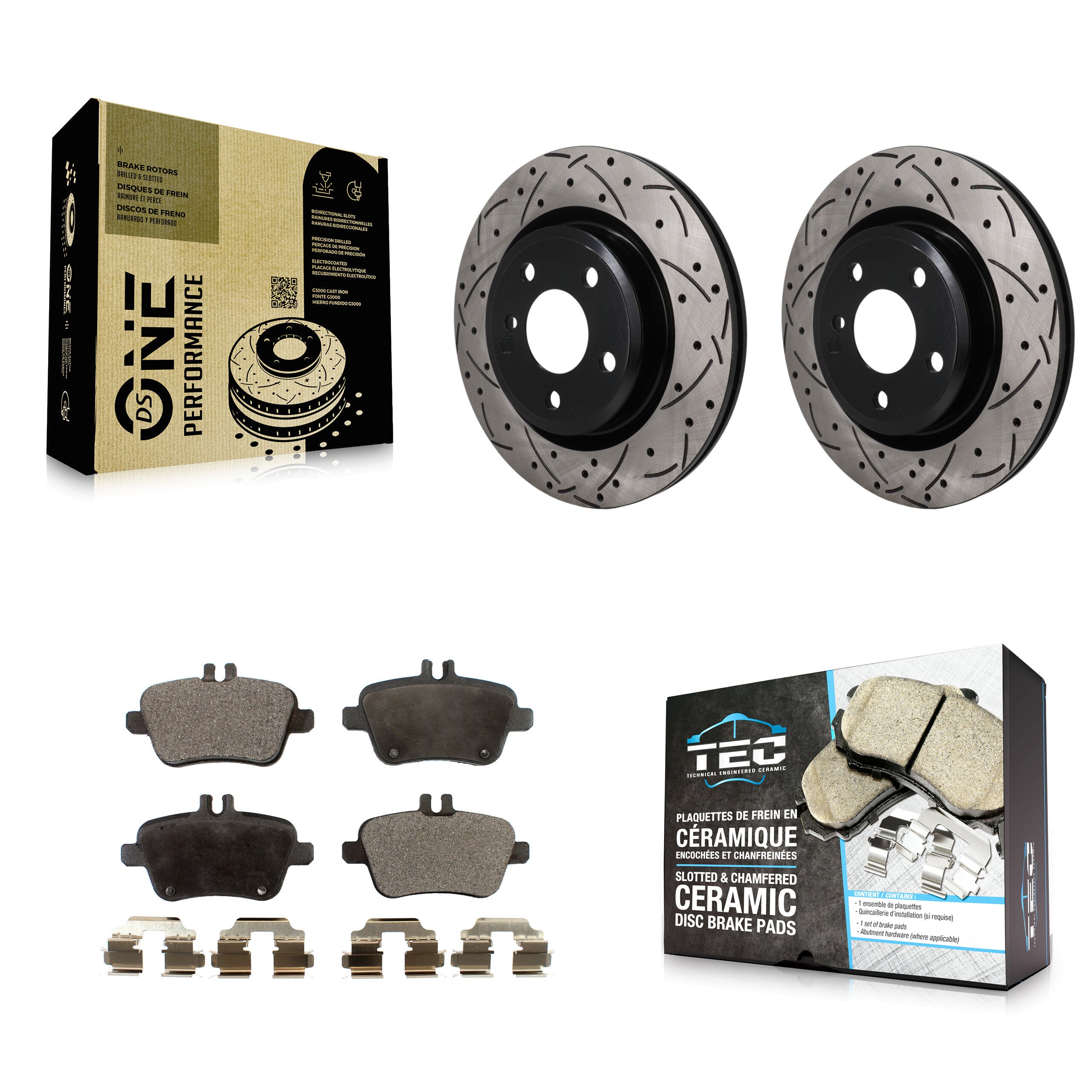 Transit Auto KDT-102029 Disc Brake Kit for 2014-2020 INFINITI QX30, Mercedes-Benz CLA250, Mercedes-Benz GLA250 - Rear
