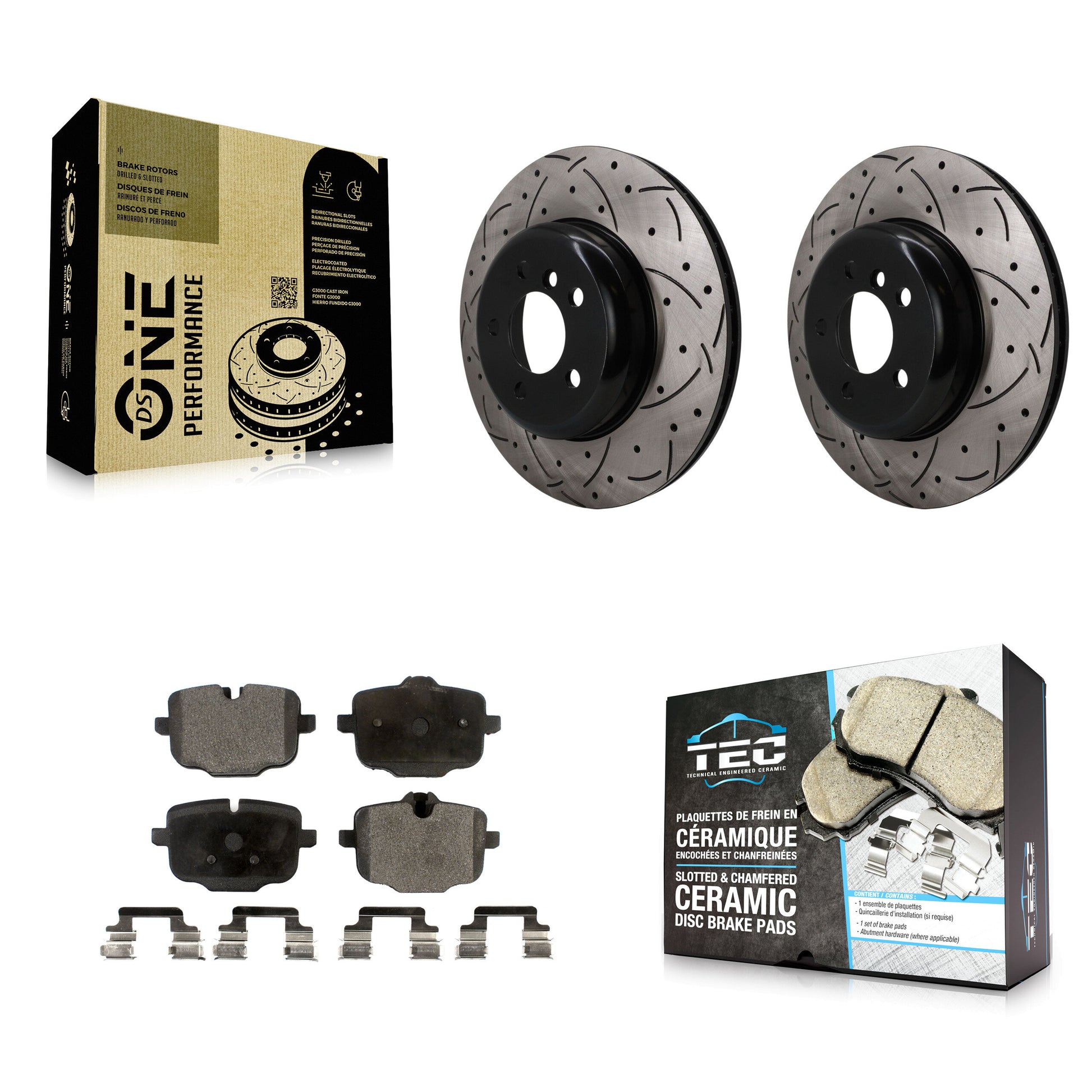Transit Auto KDT-102057 Disc Brake Kit for 2011-2018 BMW Alpina B6 xDrive Gran Coupe, BMW 640i xDrive and More - Rear