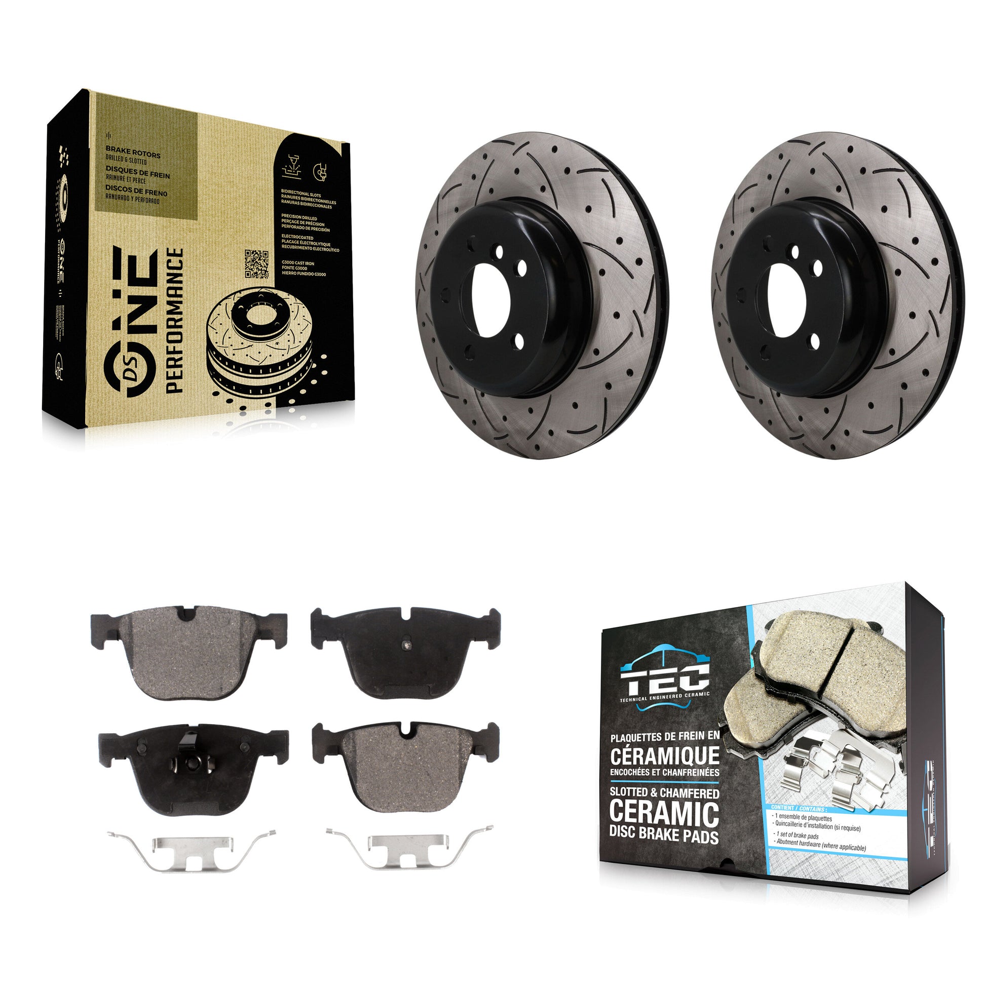 Transit Auto KDT-102058 Disc Brake Kit for 2010-2017 BMW ActiveHybrid 7, BMW 740Li xDrive and More - Rear