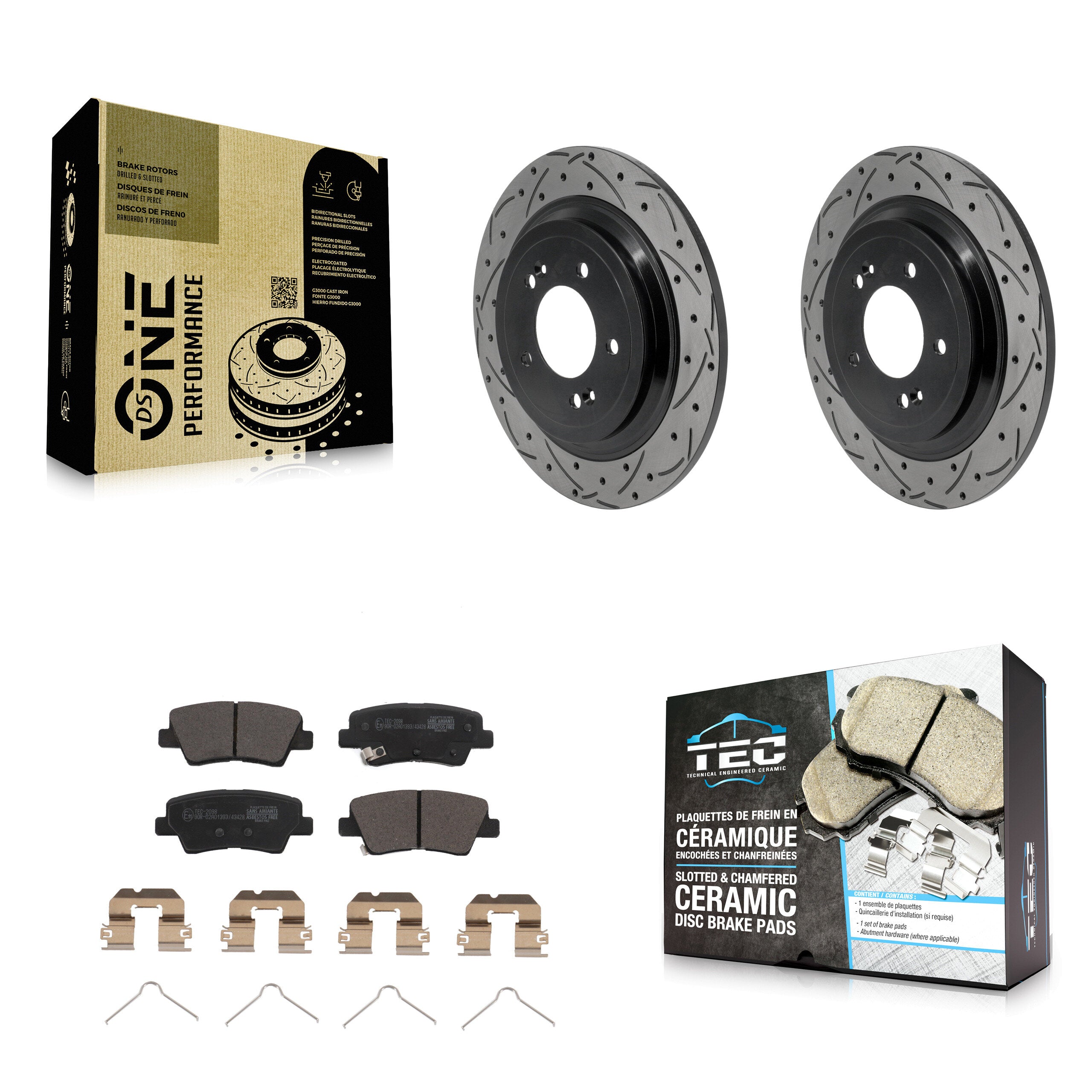 Transit Auto KDT-102062 Disc Brake Kit for 2017-2022 Hyundai Nexo, Hyundai Tucson, Kia Sportage - Rear