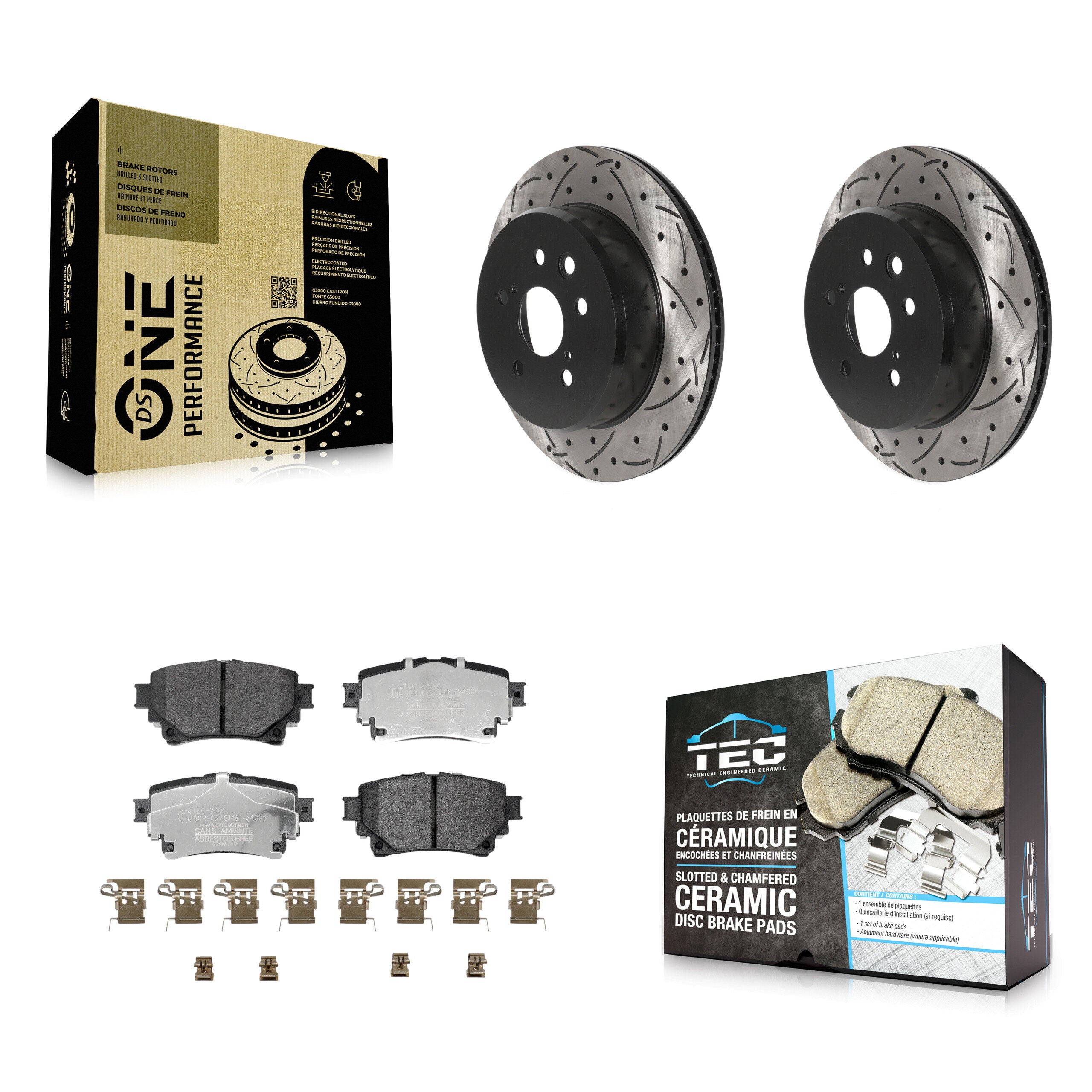 Transit Auto KDT-102090 Disc Brake Kit for 2021 Lexus IS350, Lexus RC300, Lexus RC350 - Rear