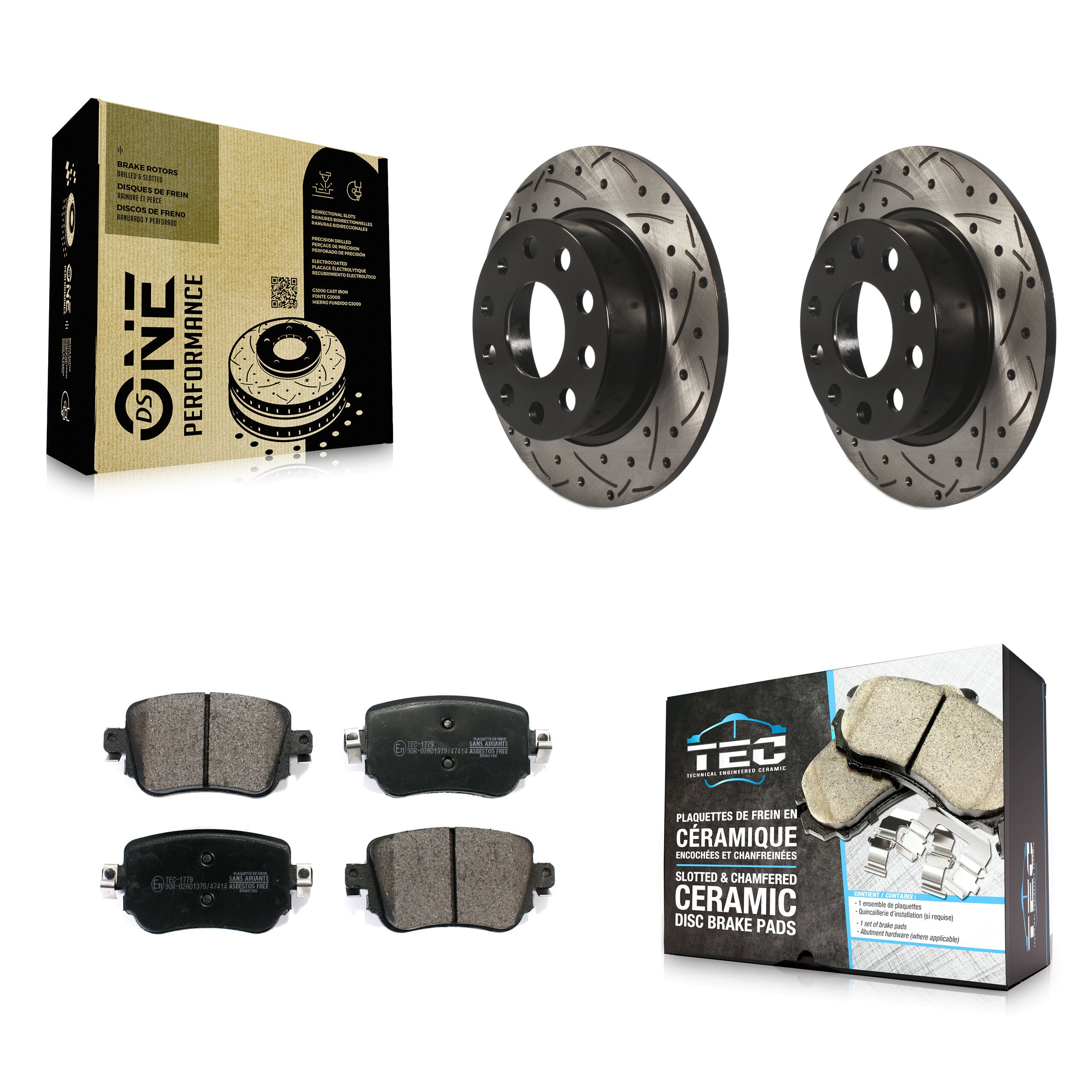 Transit Auto KDT-102093 Disc Brake Kit for 2015 Volkswagen Golf, Volkswagen Golf SportWagen - Rear