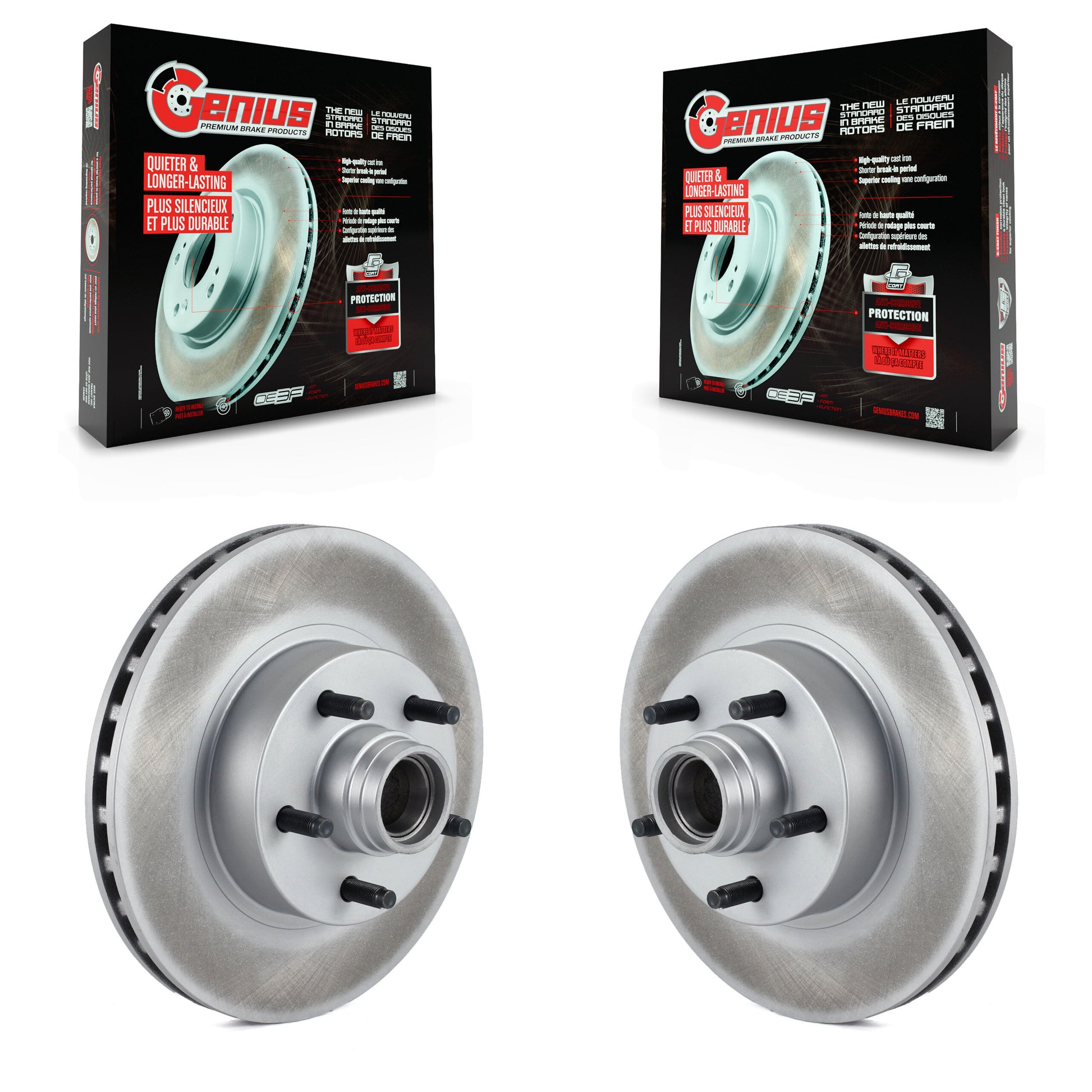 Genius KG-100005 Disc Brake Rotor and Hub Assembly for 1995-2010 Ford Ranger, Mazda B3000 and More - Front