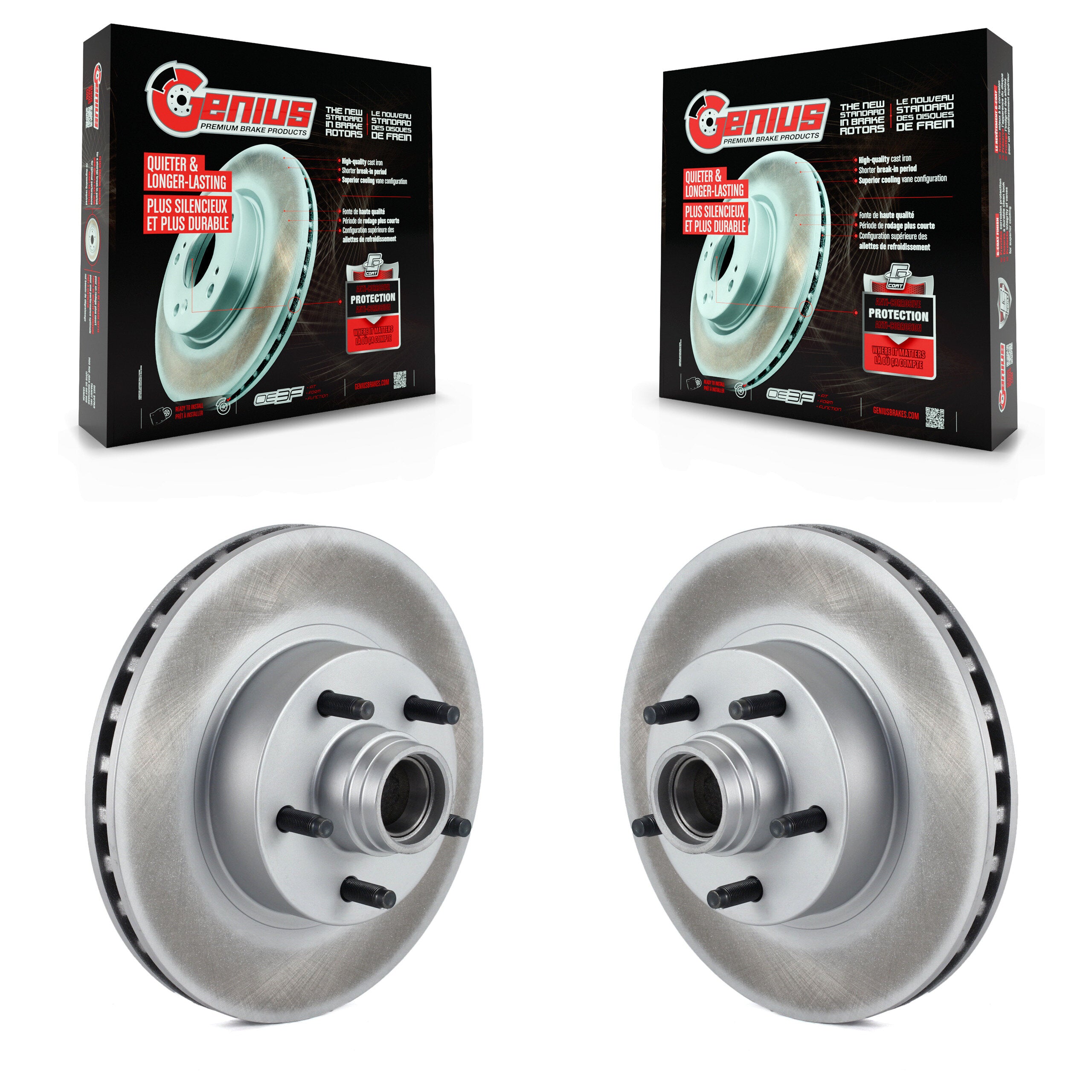 Genius KG-100005 Disc Brake Rotor and Hub Assembly for 1995-2010 Ford Ranger, Mazda B3000 and More - Front