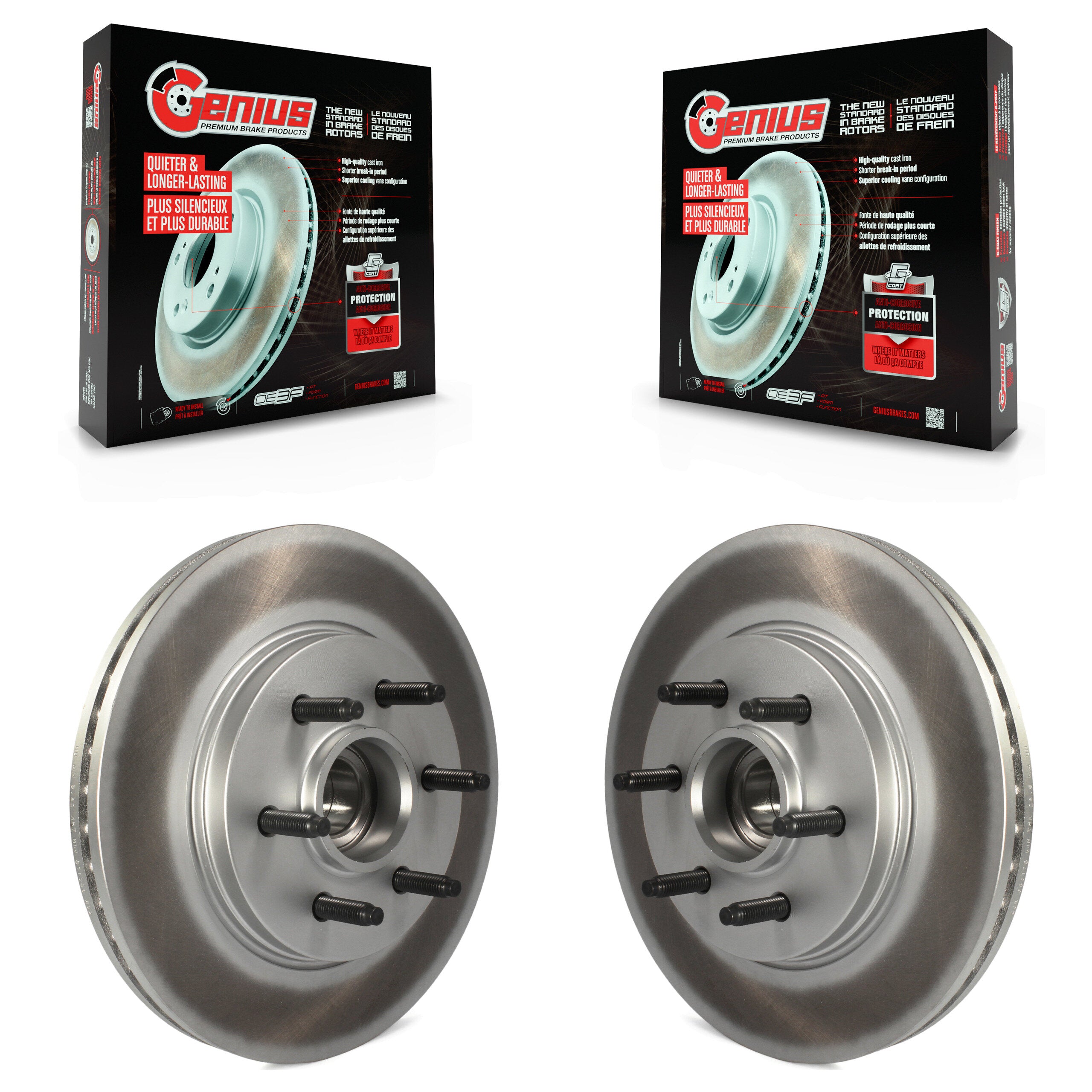Genius KG-100007 Disc Brake Rotor and Hub Assembly for 2004-2008 Lincoln Mark LT, Ford F-150 - Front