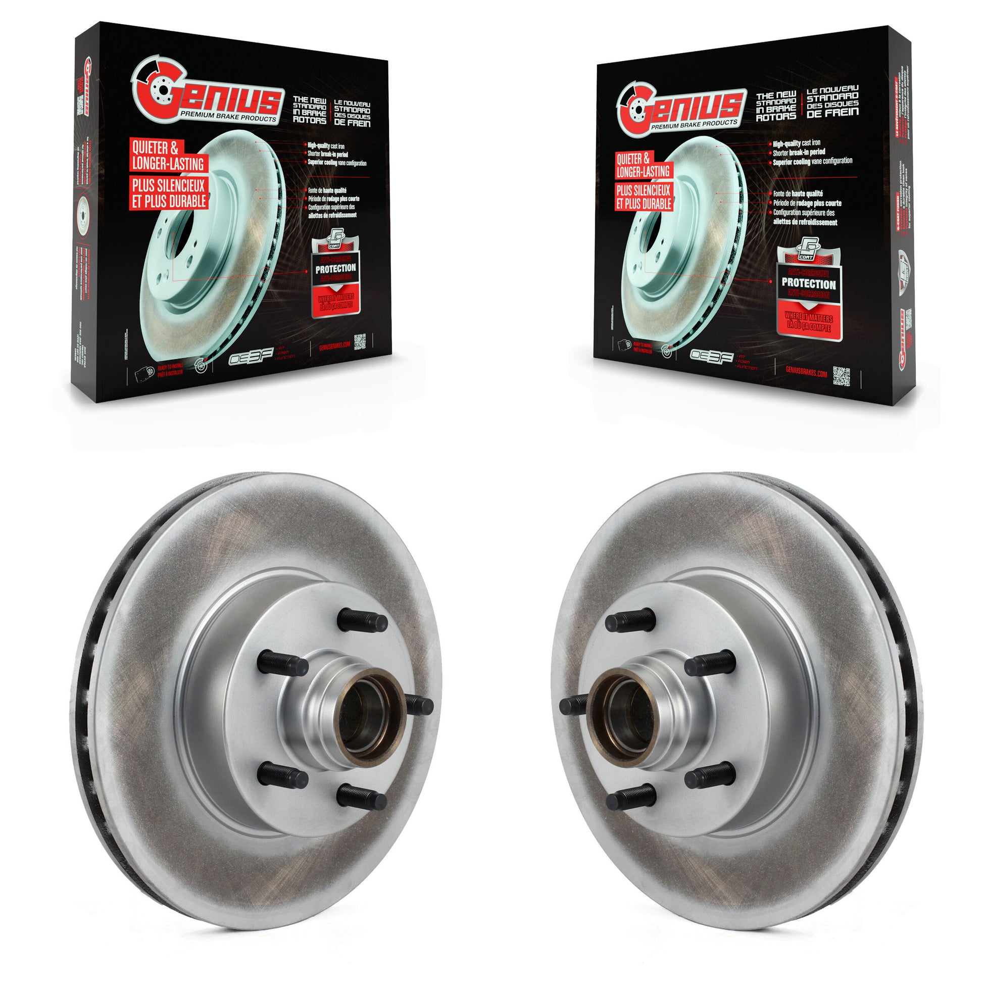 Genius KG-100010 Disc Brake Rotor and Hub Assembly for 2010-2011 Ford Ranger - Front