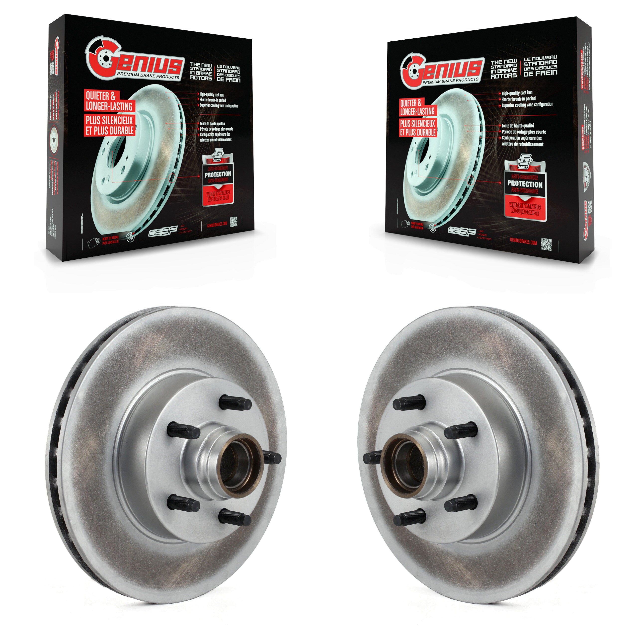 Genius KG-100010 Disc Brake Rotor and Hub Assembly for 2010-2011 Ford Ranger - Front