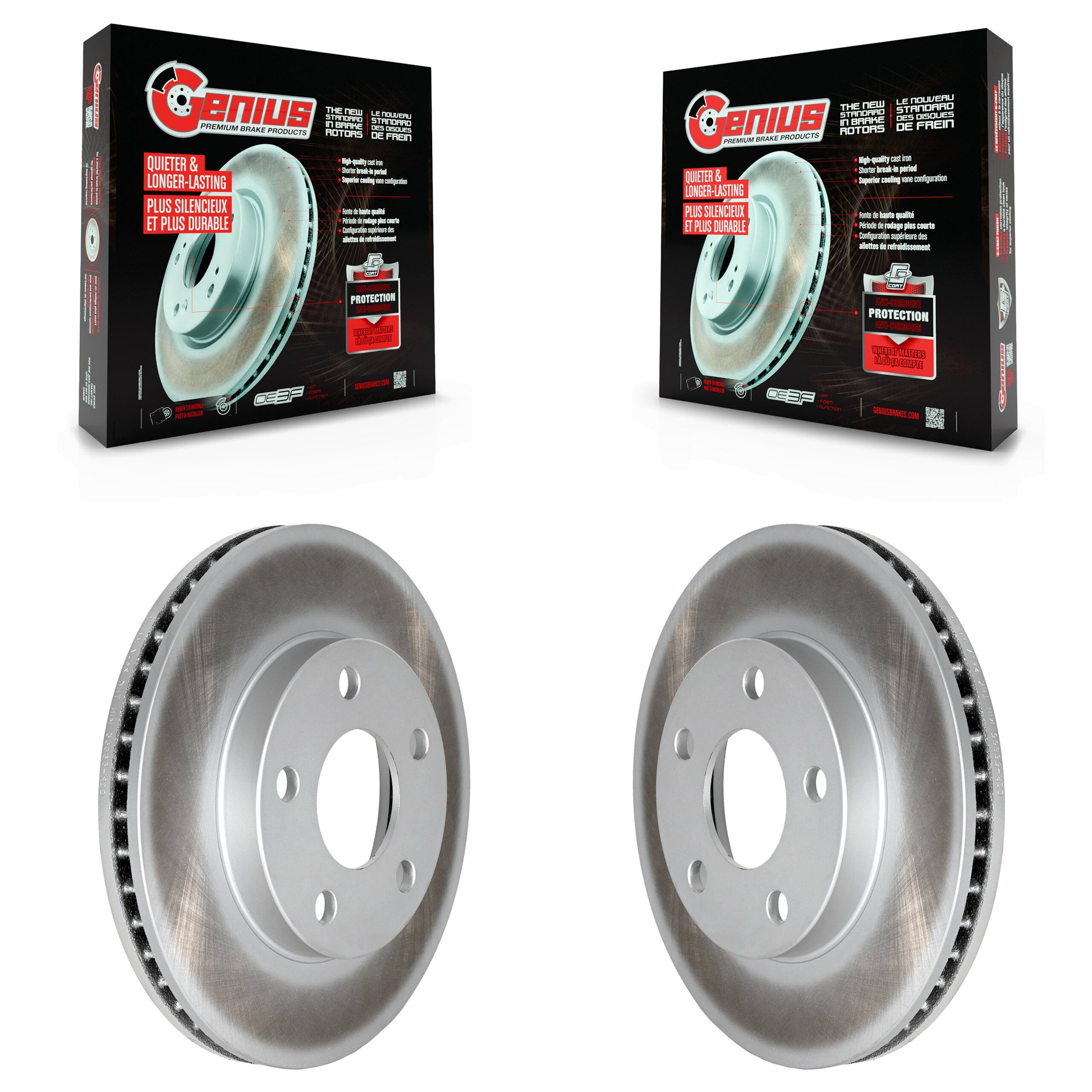 Genius KG-100015 Disc Brake Rotor for 1997-2005 Chevrolet Classic, Oldsmobile Alero and More - Front