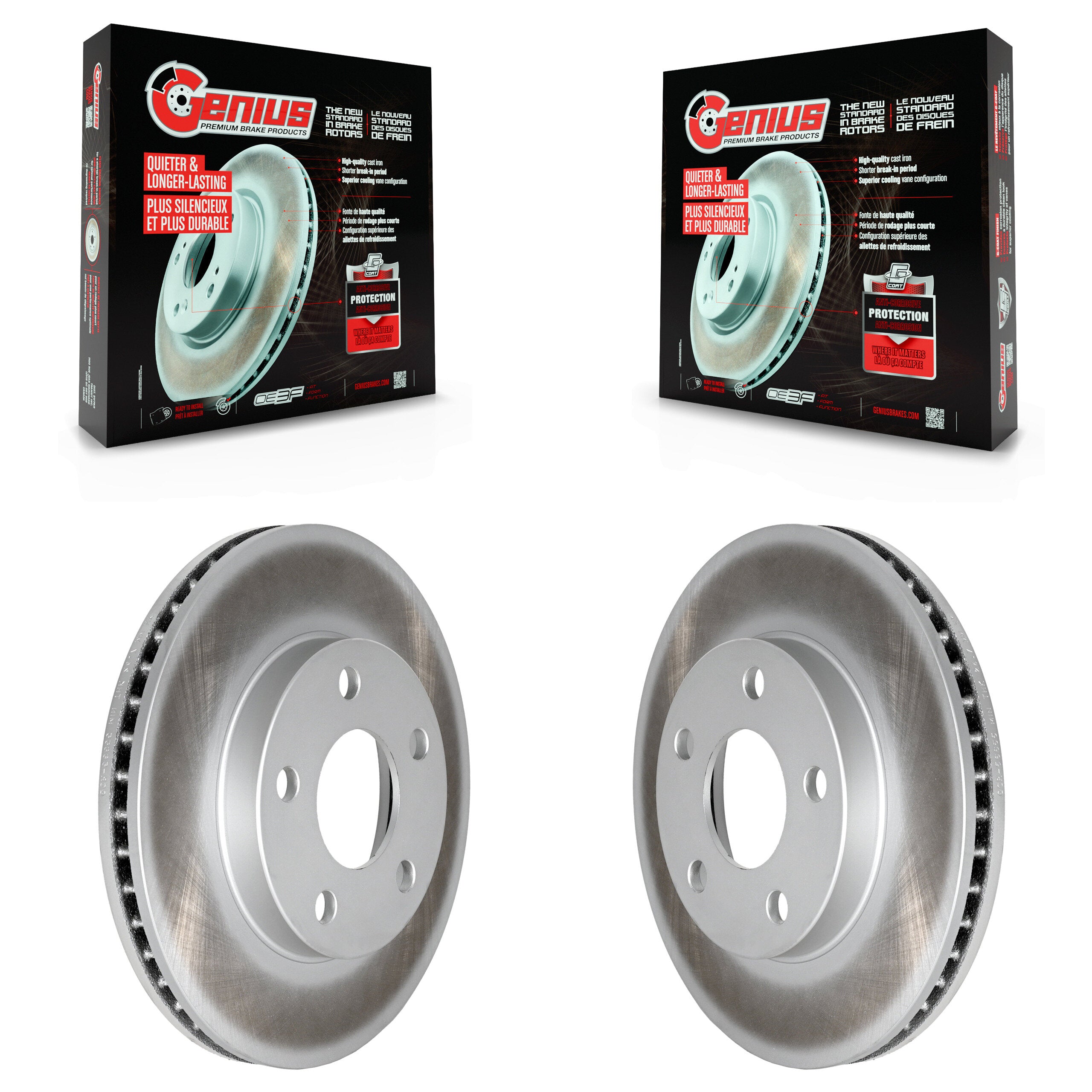Genius KG-100015 Disc Brake Rotor for 1997-2005 Chevrolet Classic, Oldsmobile Alero and More - Front