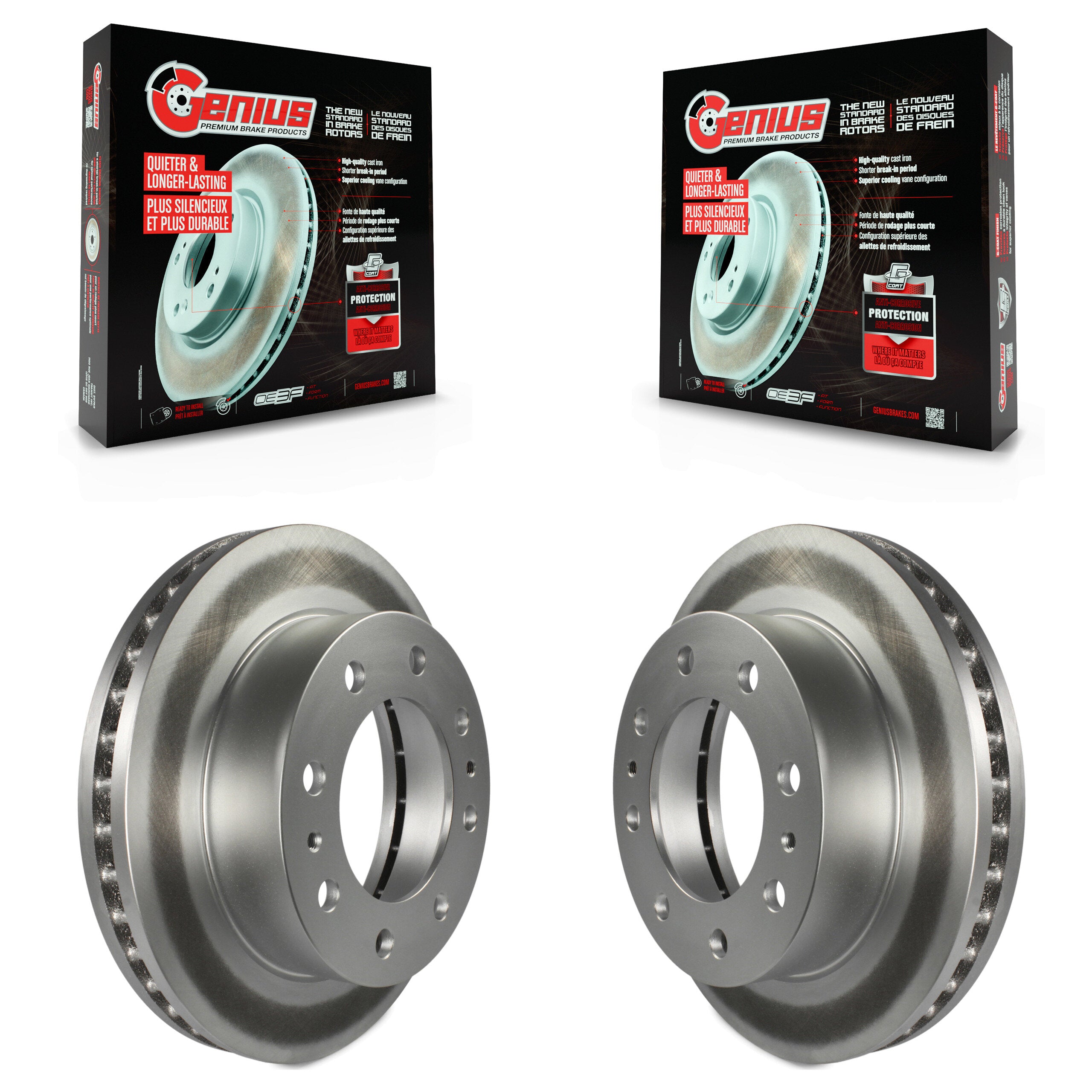 Genius KG-100018 Disc Brake Rotor for 1999-2024 GMC Savana 3500, Chevrolet Express 3500 and More - Front