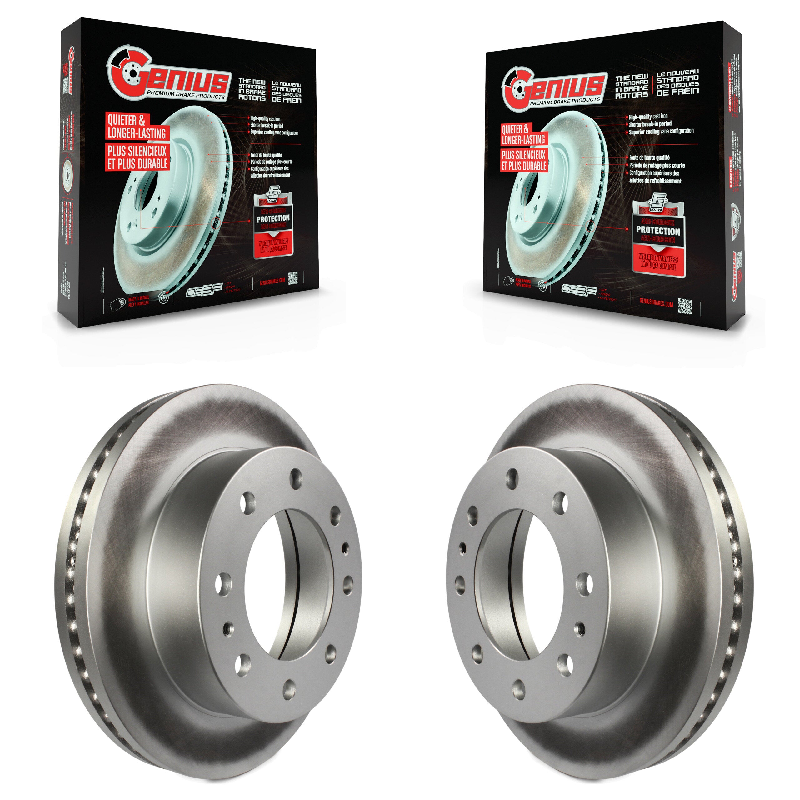 Genius KG-100021 Disc Brake Rotor for 2001-2024 Chevrolet Express 3500, GMC Savana 3500 and More - Front