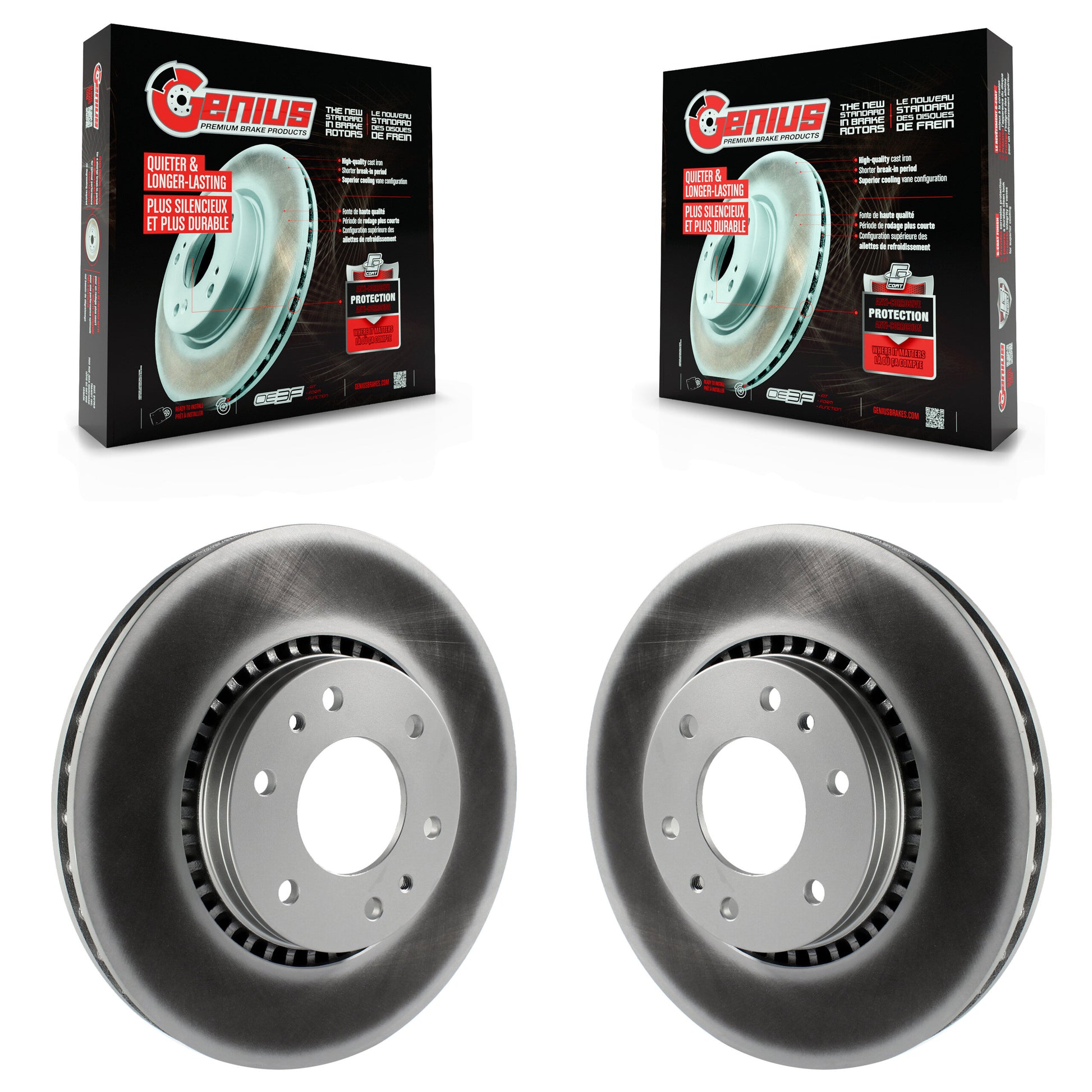 Genius KG-100023 Disc Brake Rotor for 2002-2009 GMC Envoy, Saab 9-7x and More - Front