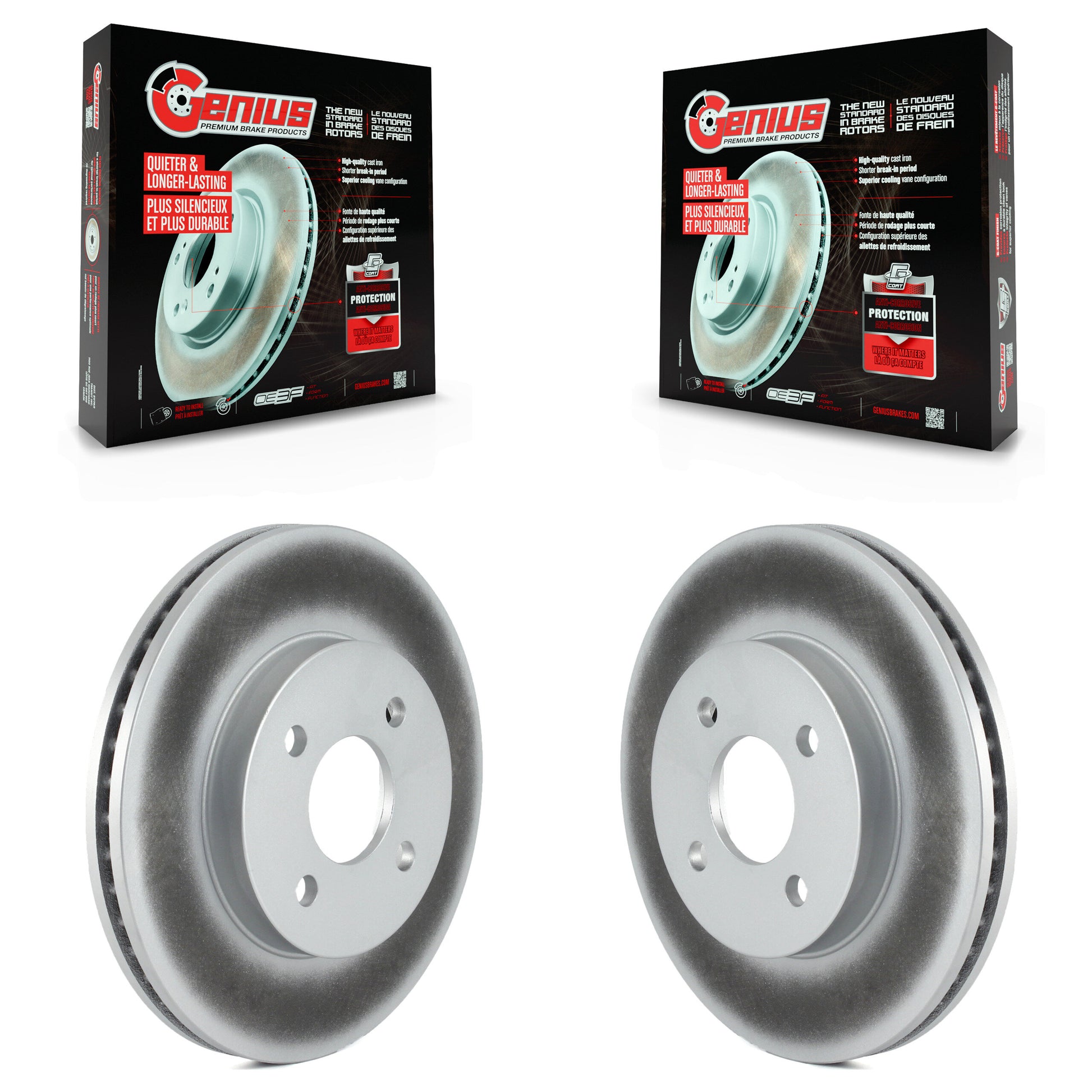 Genius KG-100027 Disc Brake Rotor for 2003-2010 Chevrolet Cobalt, Pontiac G5 and More - Front