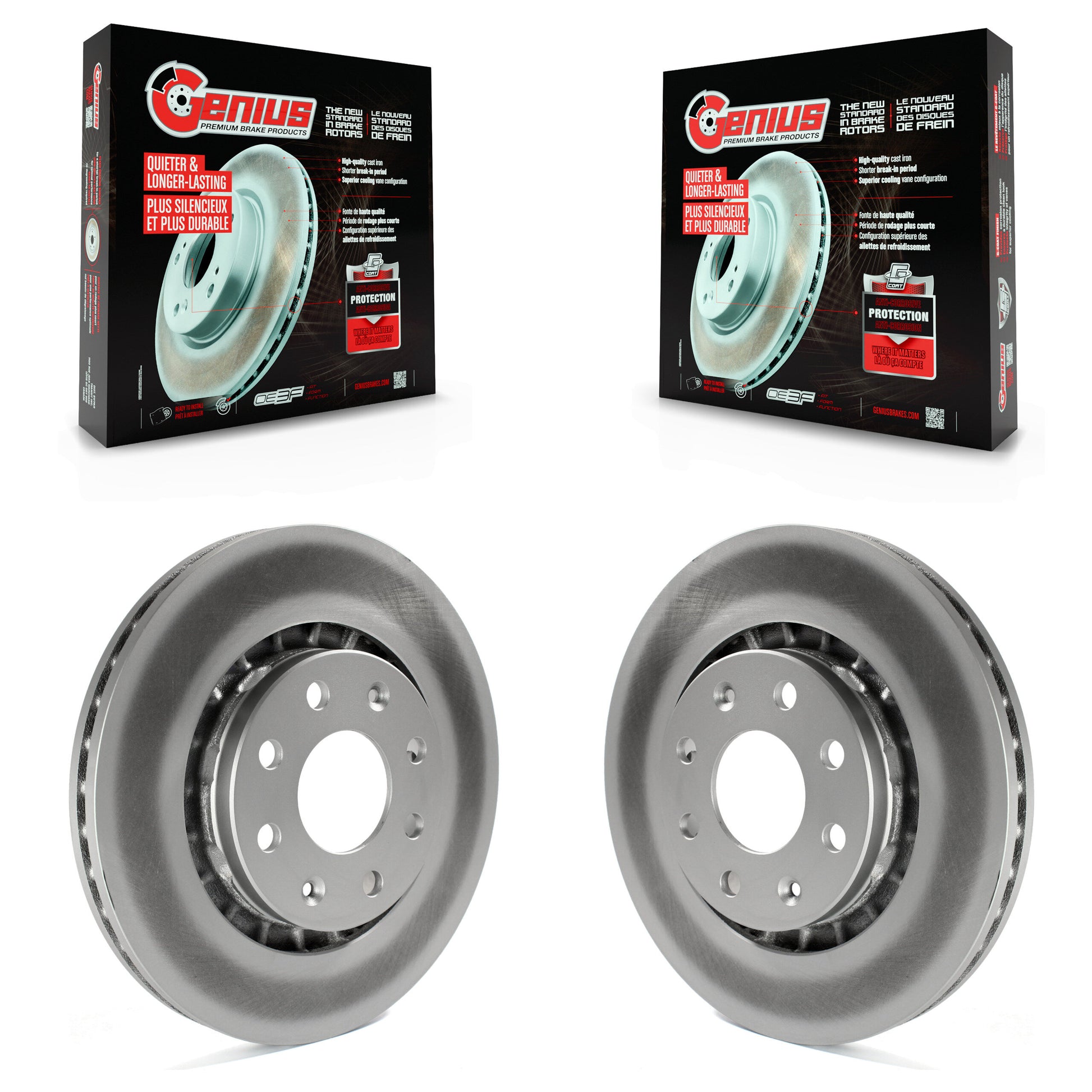 Genius KG-100030 Disc Brake Rotor for 1989-2016 Chevrolet Spark EV, Chevrolet Spark and More - Front