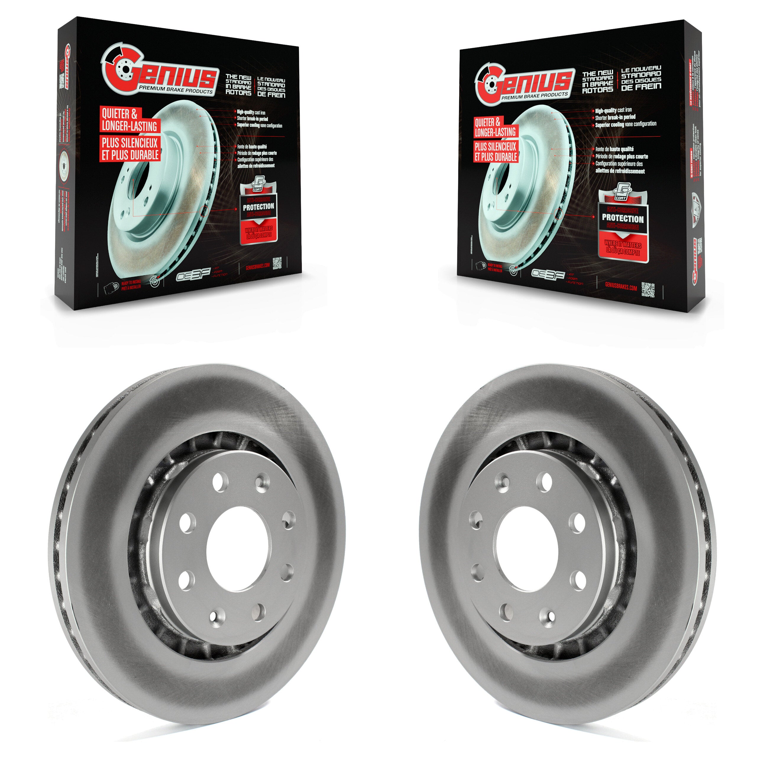 Genius KG-100030 Disc Brake Rotor for 1989-2016 Chevrolet Spark EV, Chevrolet Spark and More - Front