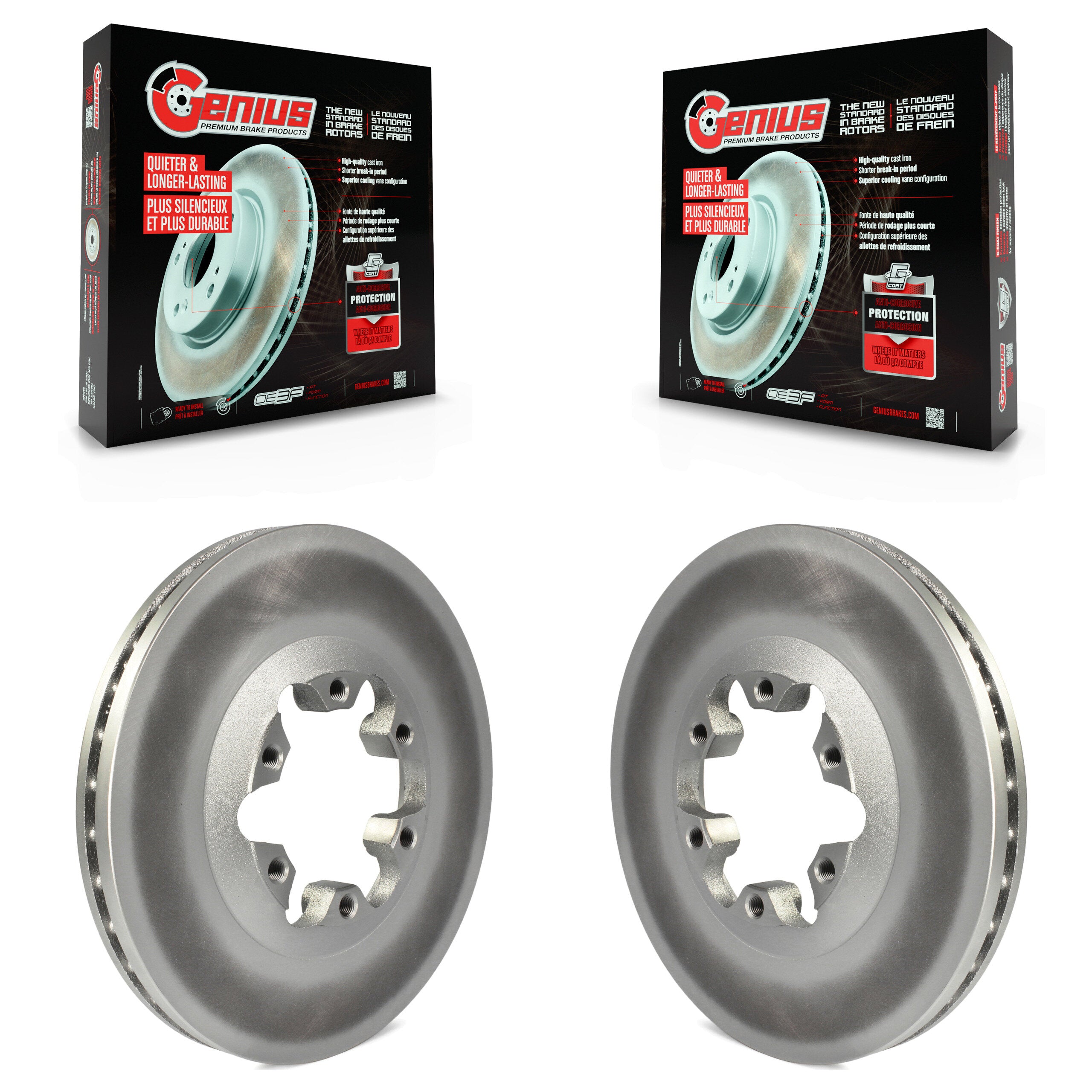 Genius KG-100031 Disc Brake Rotor for 2004-2008 Isuzu i-290, Isuzu i-370 and More - Front