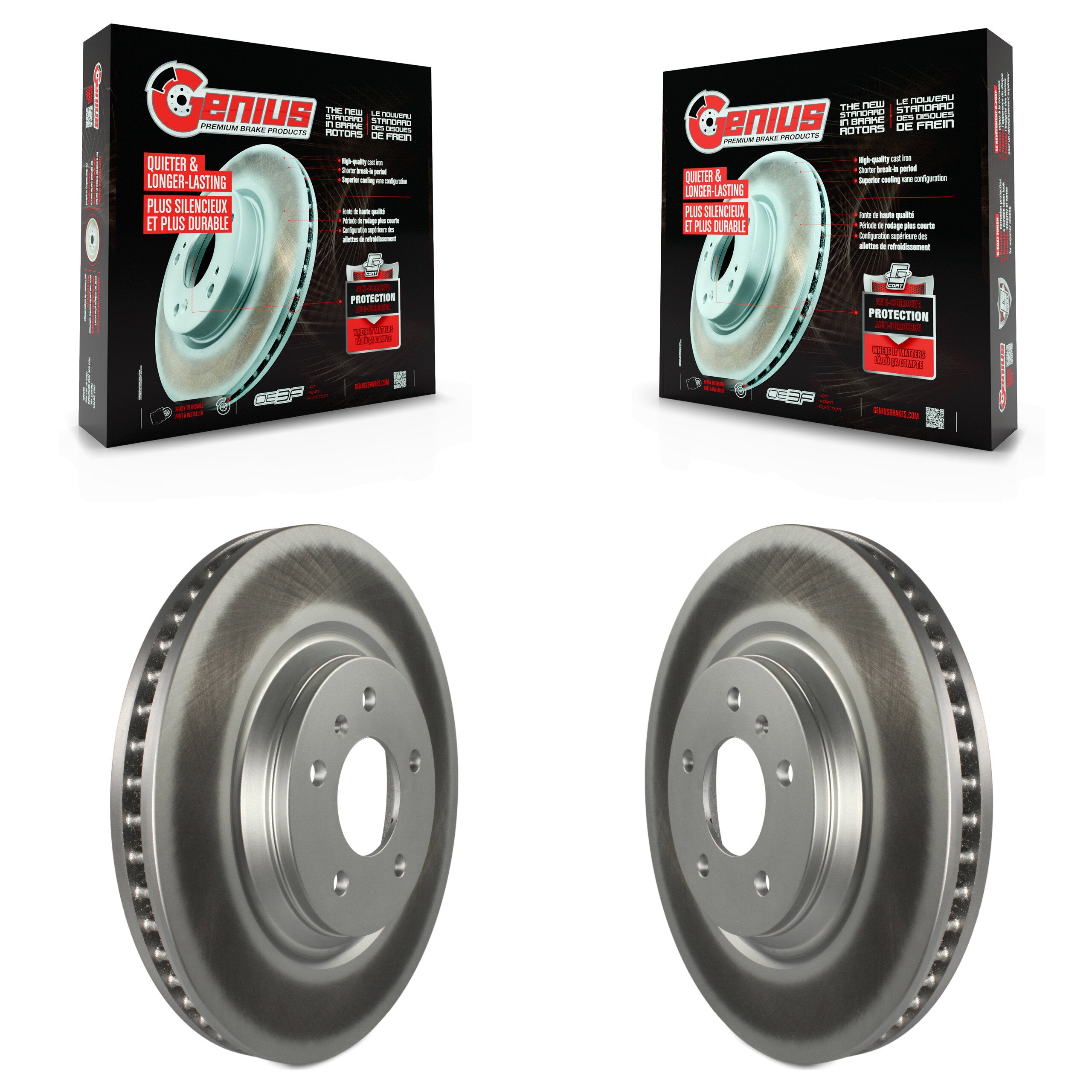 Genius KG-100042 Disc Brake Rotor for 2006-2016 Chevrolet Impala Limited, Chevrolet Impala and More - Front