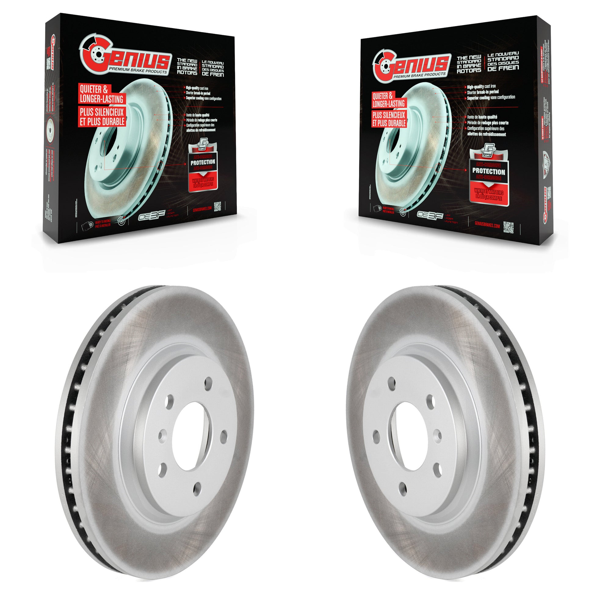 Genius KG-100043 Disc Brake Rotor for 2006-2016 Chevrolet Impala Limited, Chevrolet Impala and More - Front