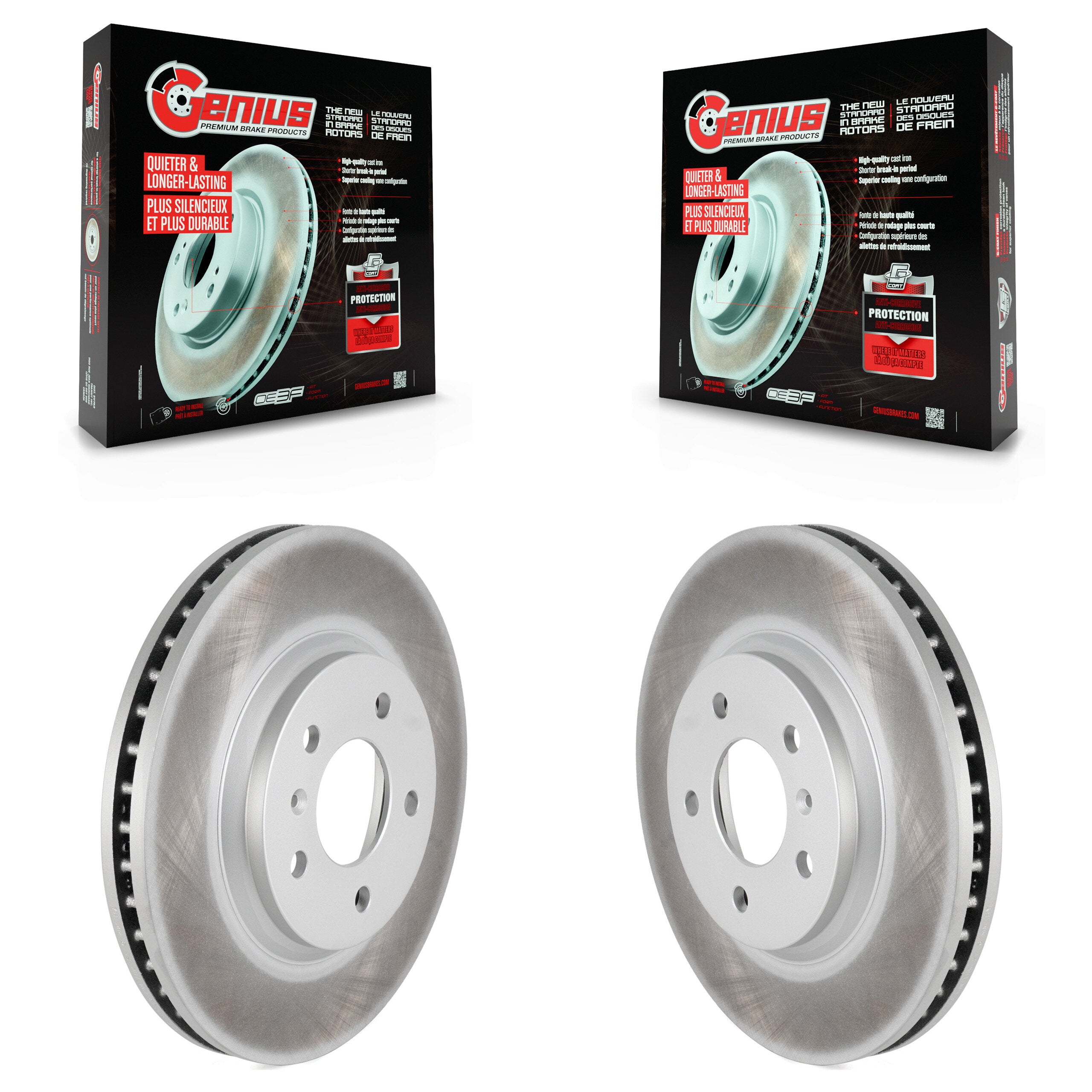 Genius KG-100043 Disc Brake Rotor for 2006-2016 Chevrolet Impala Limited, Chevrolet Impala and More - Front
