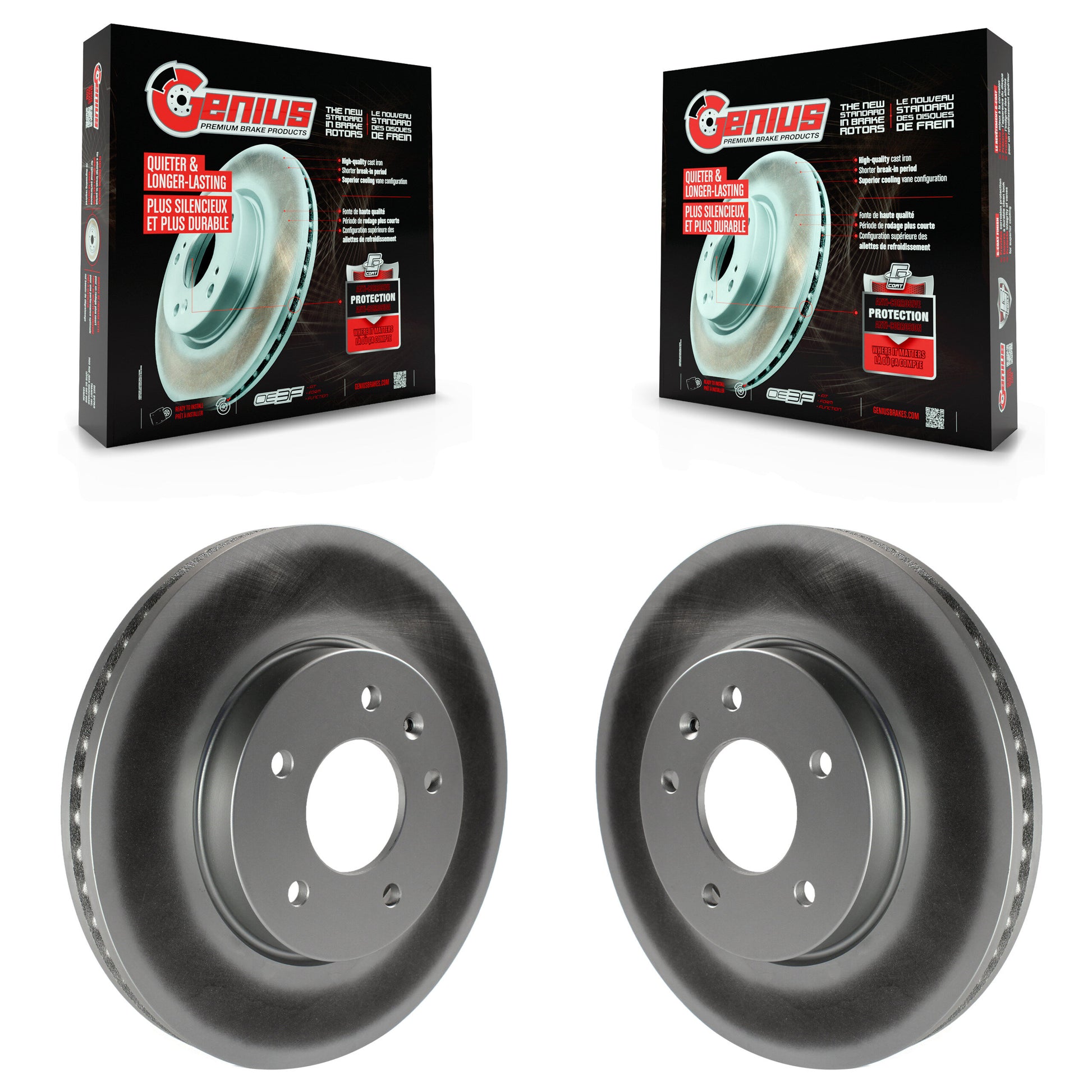 Genius KG-100046 Disc Brake Rotor for 2007-2015 Chevrolet Captiva Sport, Saturn Vue and More - Front