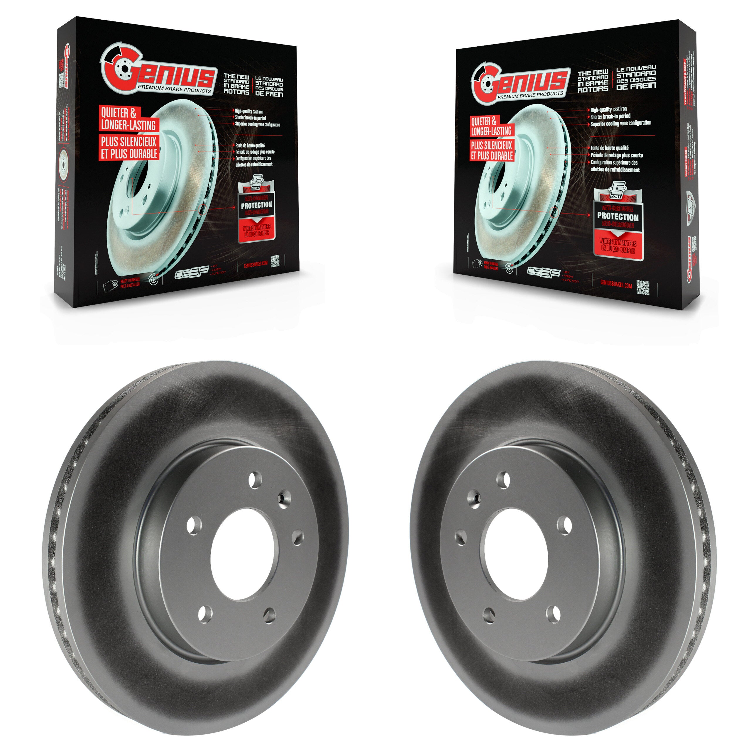 Genius KG-100046 Disc Brake Rotor for 2007-2015 Chevrolet Captiva Sport, Saturn Vue and More - Front