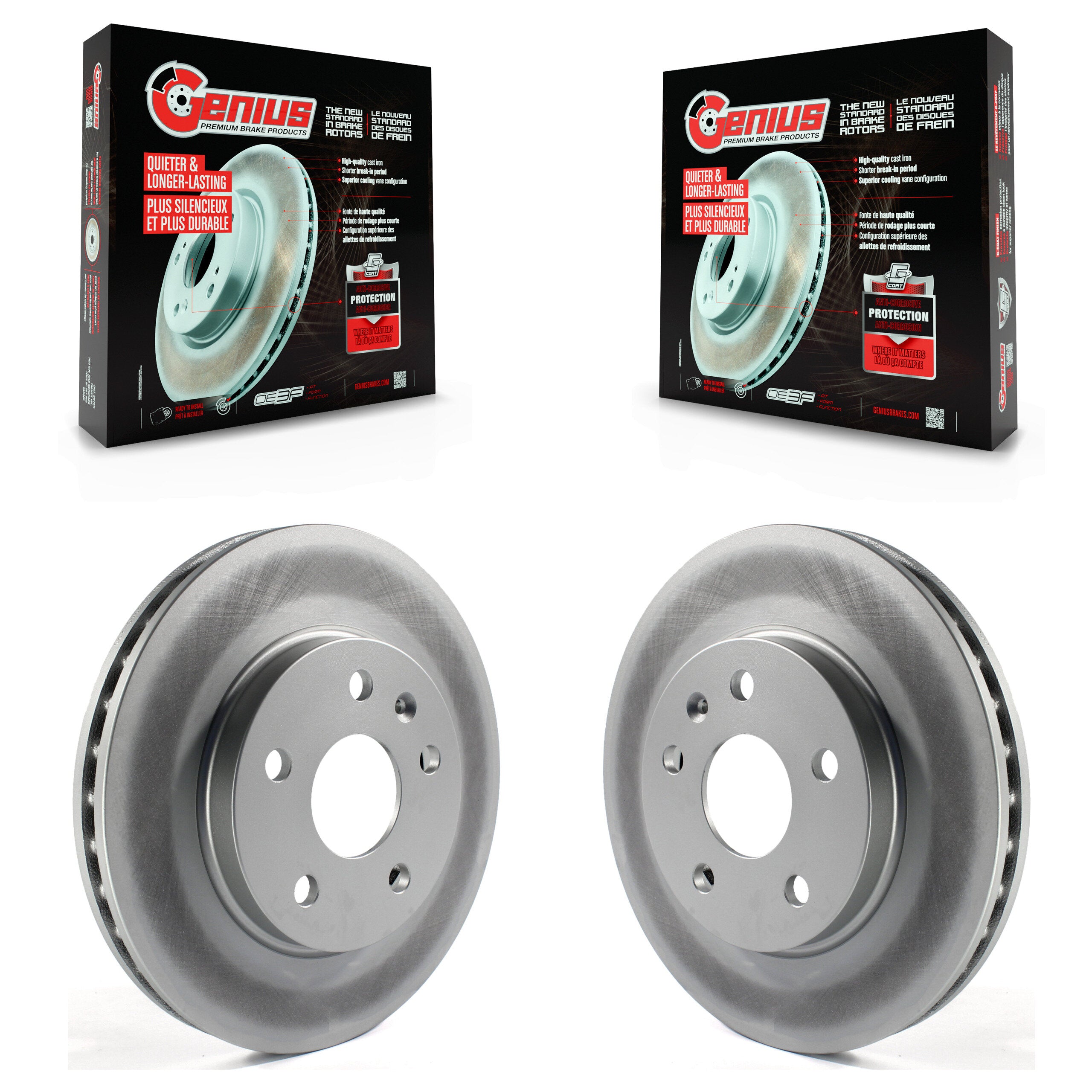 Genius KG-100056 Disc Brake Rotor for 2011-2017 Chevrolet Malibu Limited, Chevrolet Malibu and More - Front