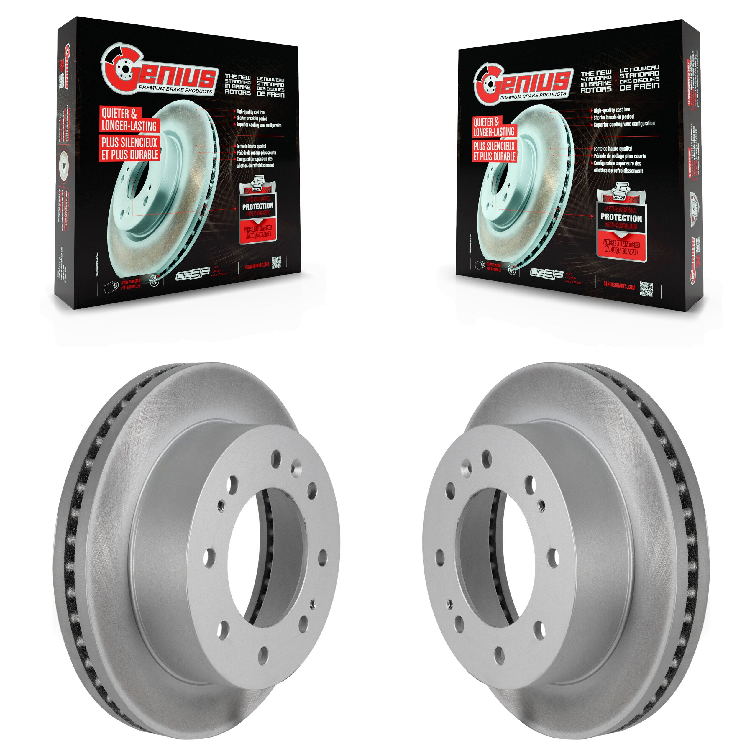 Genius KG-100057 Disc Brake Rotor for 2011-2024 Chevrolet Suburban, Chevrolet Suburban 3500 HD and More - Front