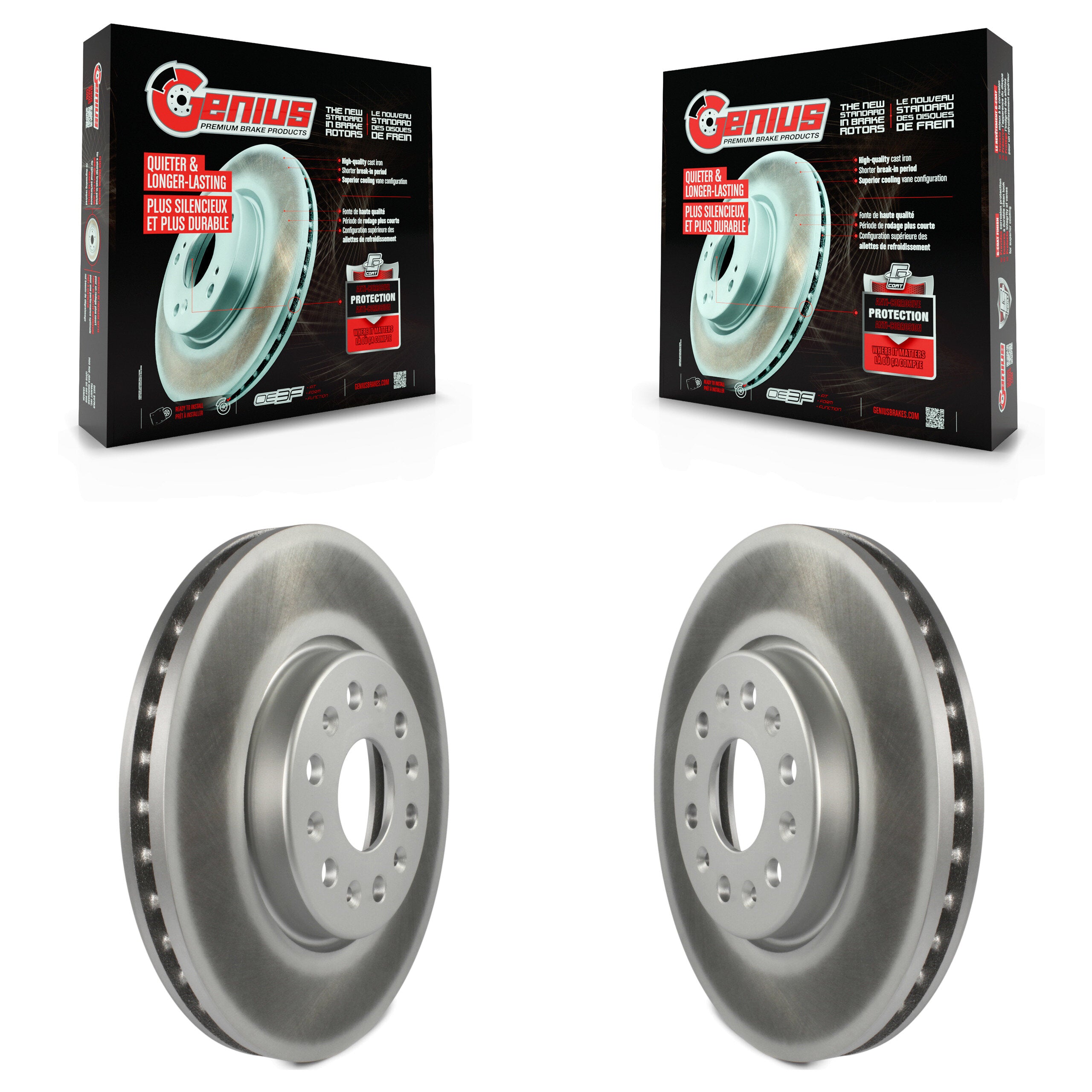 Genius KG-100063 Disc Brake Rotor for 2017-2025 Chevrolet Equinox EV, Buick Enclave and More - Front