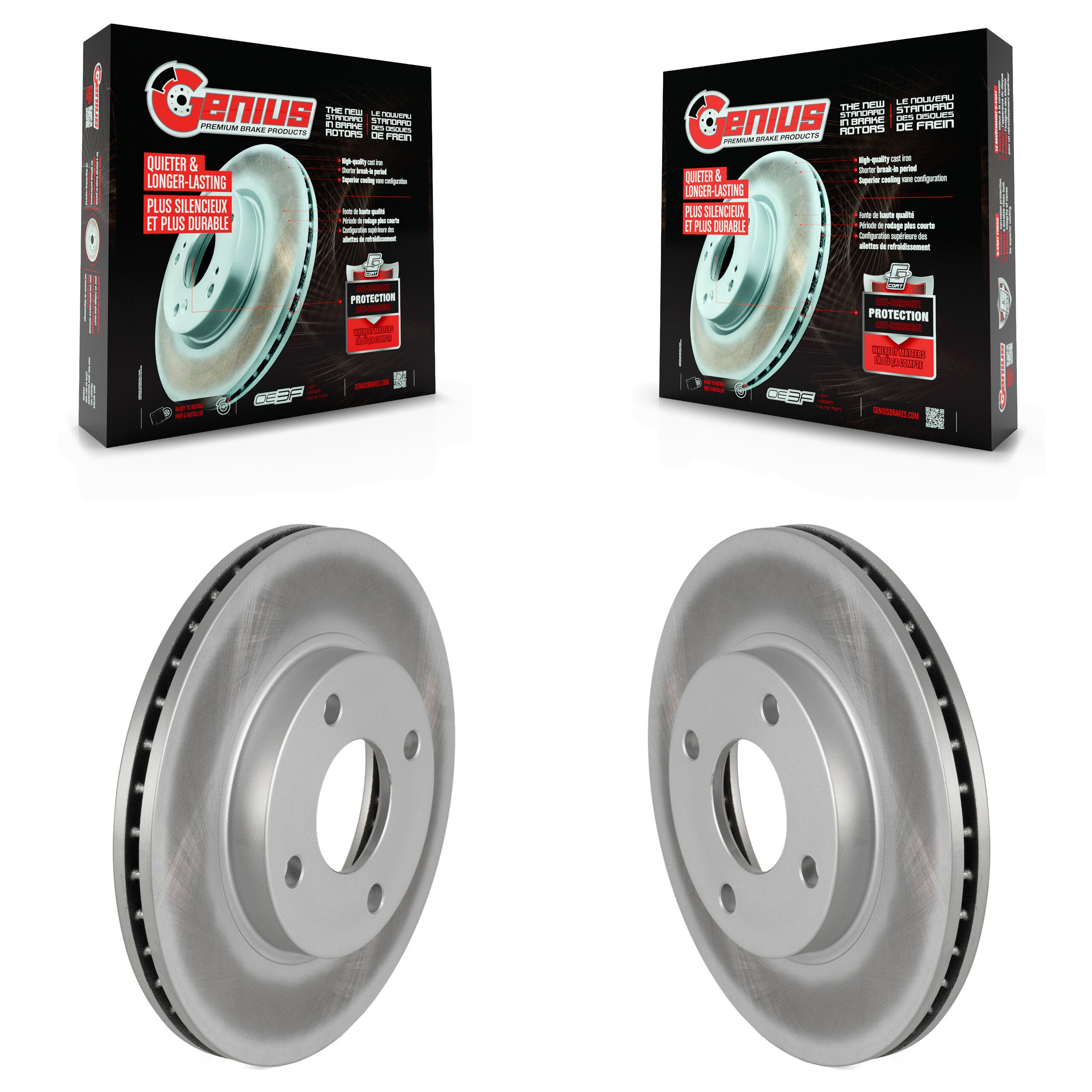 Genius KG-100071 Disc Brake Rotor for 2000-2004 Ford Focus - Front